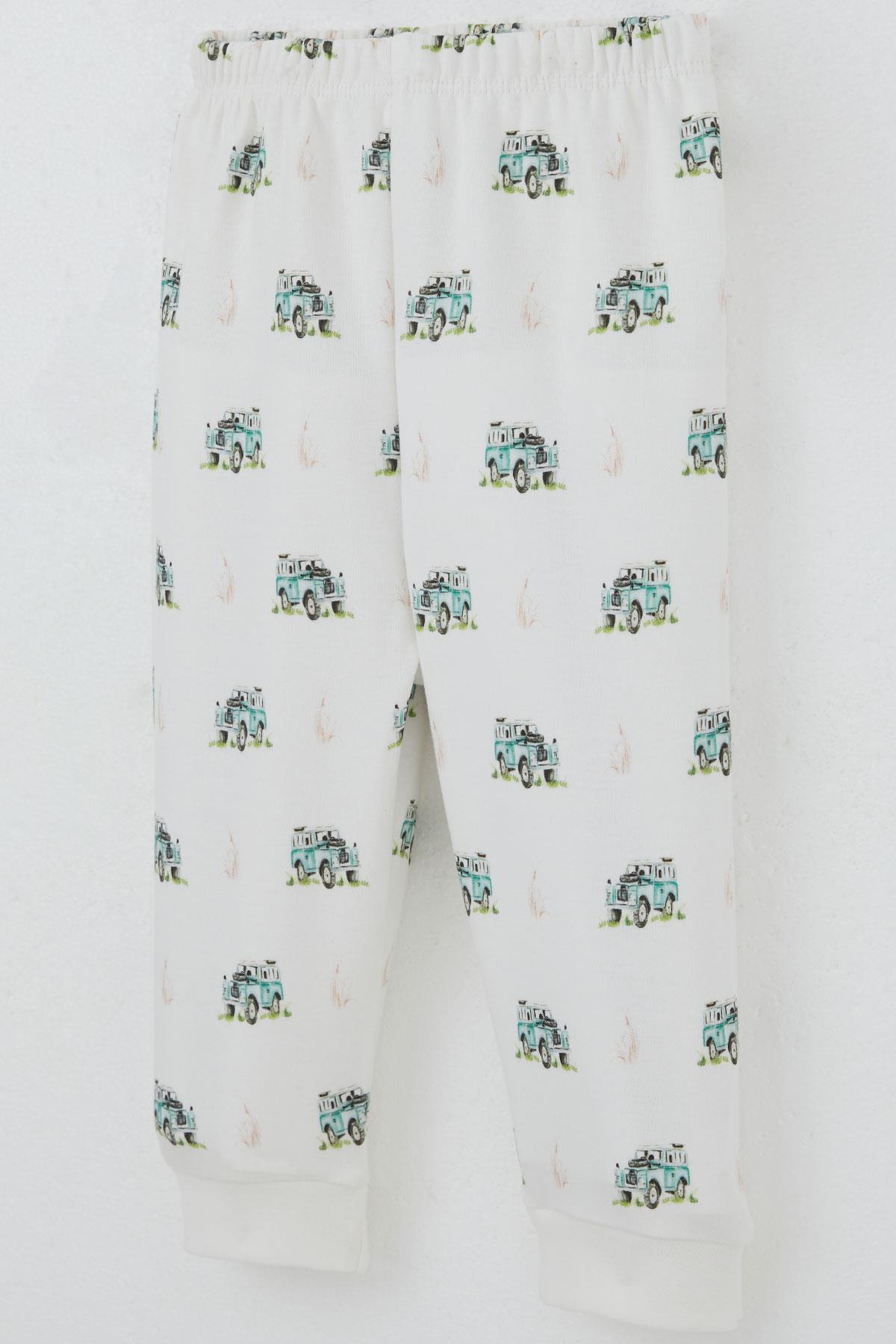 Breeze Erkek Bebek Pijama Takımı Omuzdan Patlı Macera Temalı Küçük Kaşif Ekru (4 Ay-1 Yaş)