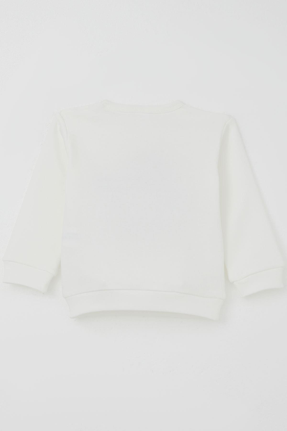 Breeze Erkek Bebek Pijama Takımı Omuzdan Patlı Yılbaşı Temalı Noel Baba Nakışlı Ekru (4 Ay-1 Yaş)