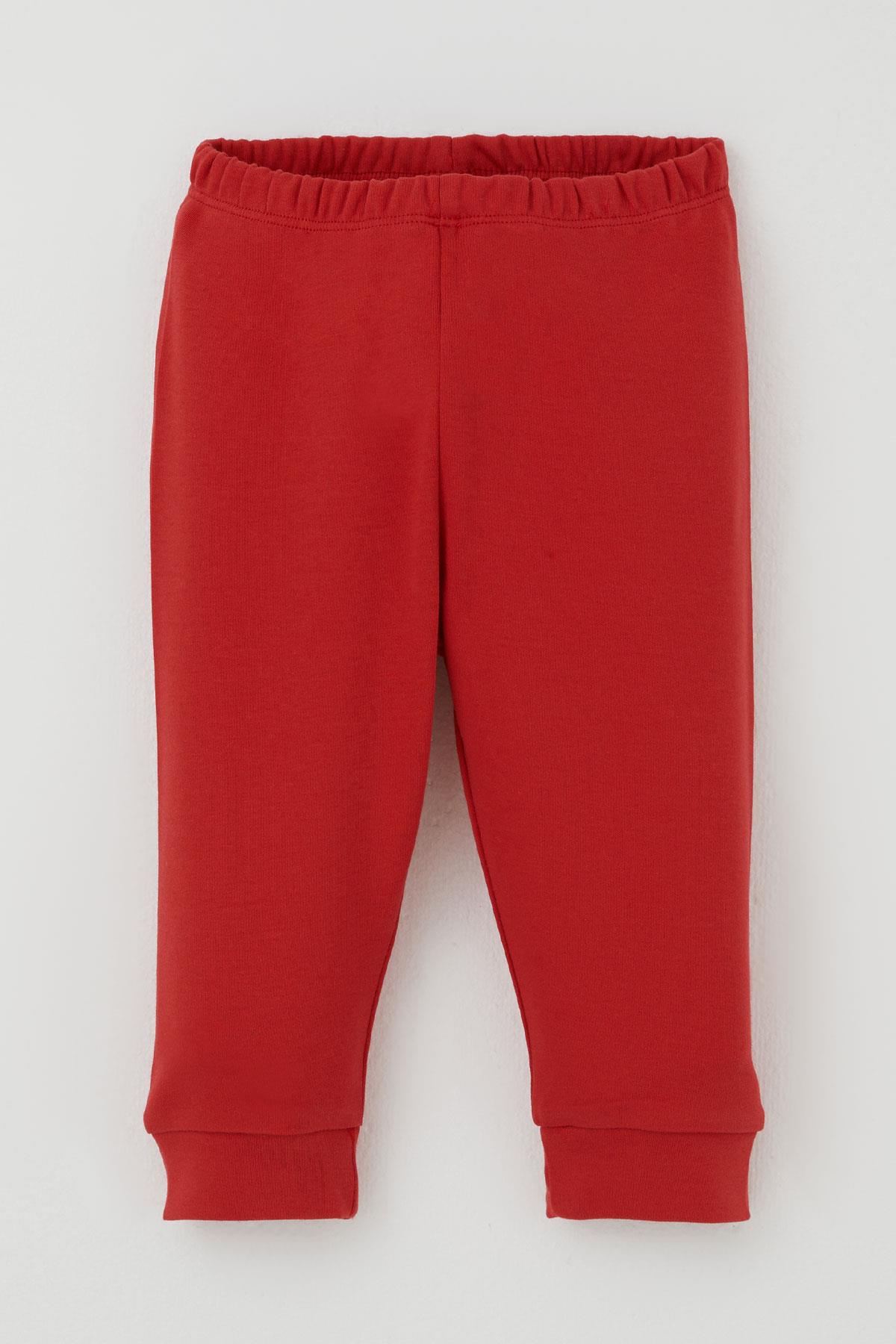 Breeze Erkek Bebek Pijama Takımı Omuzdan Patlı Peluş Sakallı Hoho Noel Baba Ekru (4 Ay-1 Yaş)