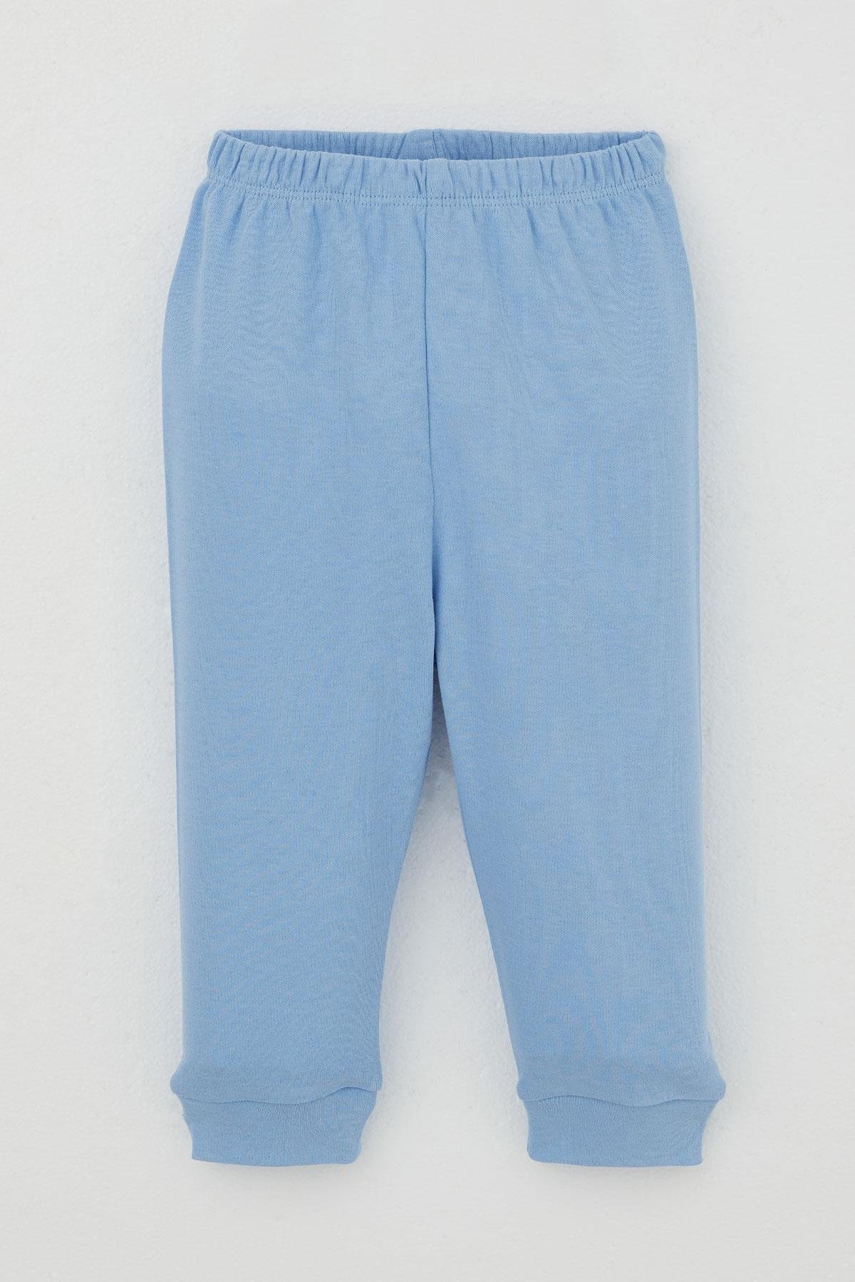 Breeze Erkek Bebek Pijama Takımı Omuzdan Patlı Sevgi Temalı Emoji Armalı Karışık Renk (4 Ay-1 Yaş)