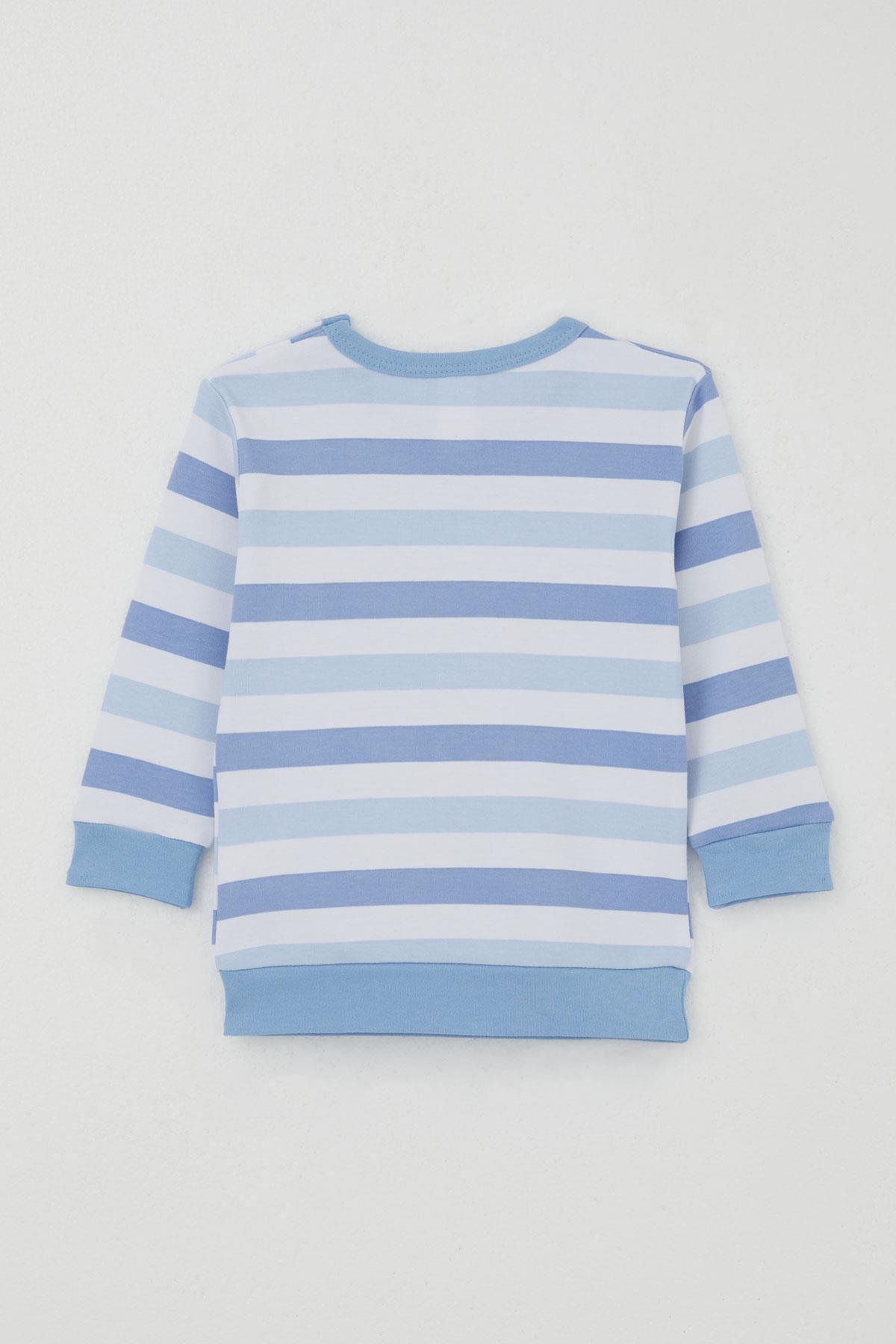 Breeze Erkek Bebek Pijama Takımı Omuzdan Patlı Sevgi Temalı Emoji Armalı Karışık Renk (4 Ay-1 Yaş)