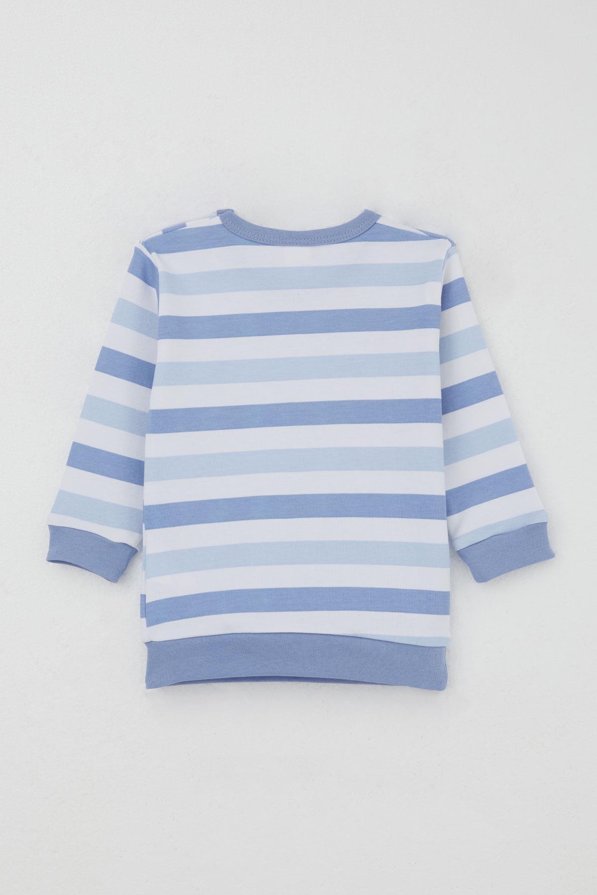 Breeze Erkek Bebek Pijama Takımı Omuzdan Patlı Sevgi Temalı Emoji Armalı Karışık Renk (4 Ay-1 Yaş)