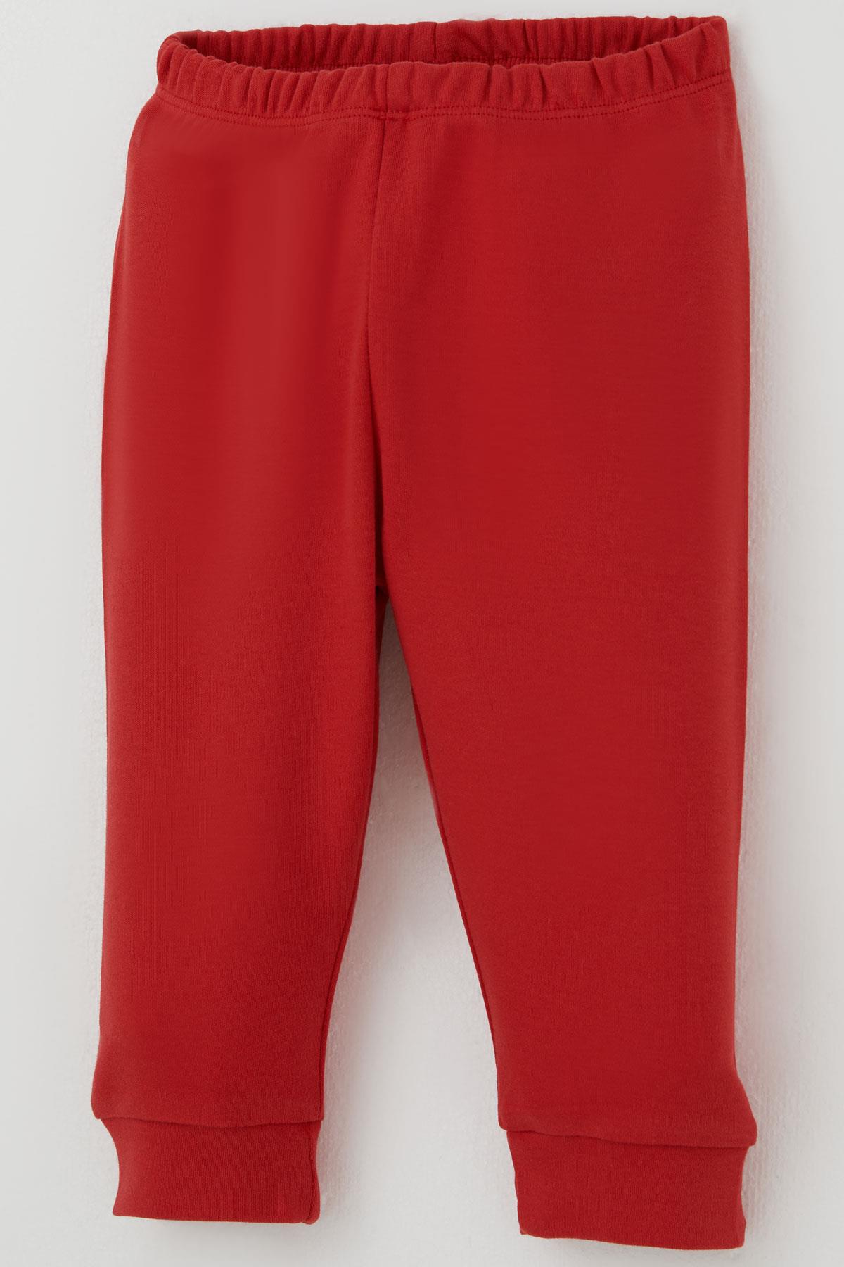 Breeze Erkek Bebek Pijama Takımı Omuzdan Patlı Peluş Sakallı Hoho Noel Baba Ekru (4 Ay-1 Yaş)