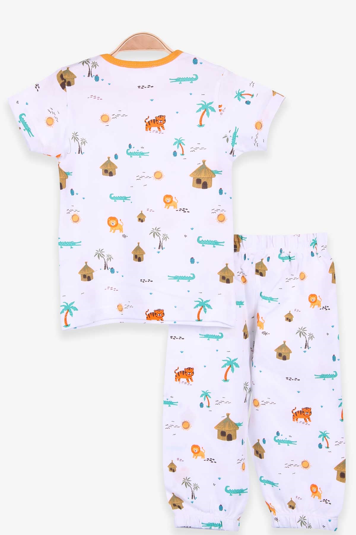 Breeze Erkek Bebek Pijama Takımı Orman Temalı Beyaz (9 Ay-3 Yaş)
