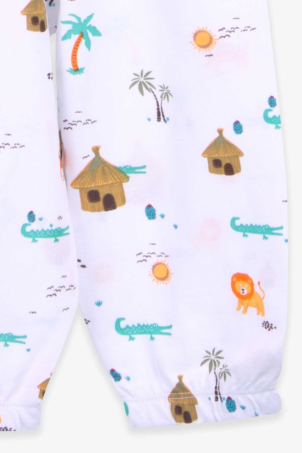 Breeze Erkek Bebek Pijama Takımı Orman Temalı Beyaz (9 Ay-3 Yaş)