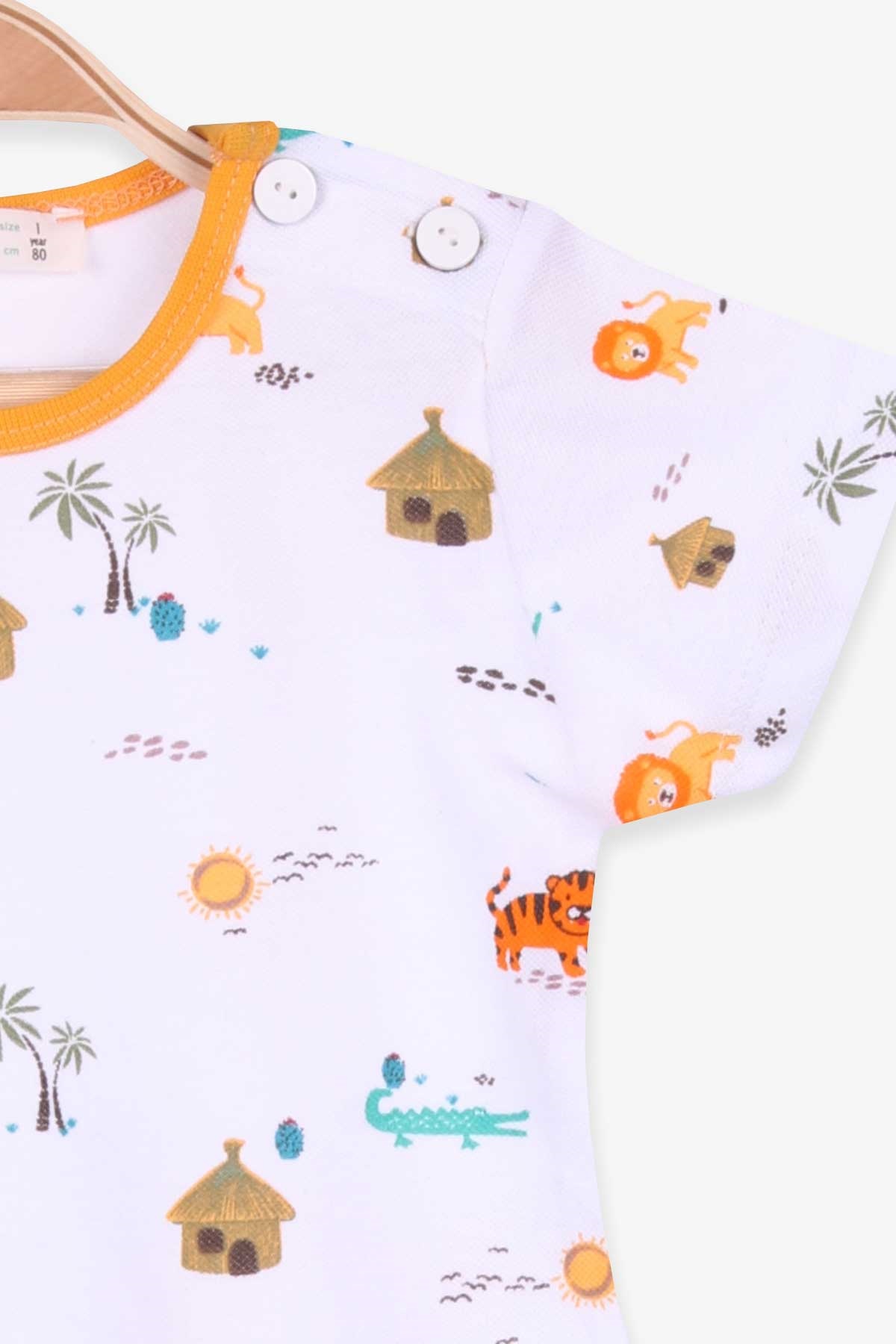 Breeze Erkek Bebek Pijama Takımı Orman Temalı Beyaz (9 Ay-3 Yaş)