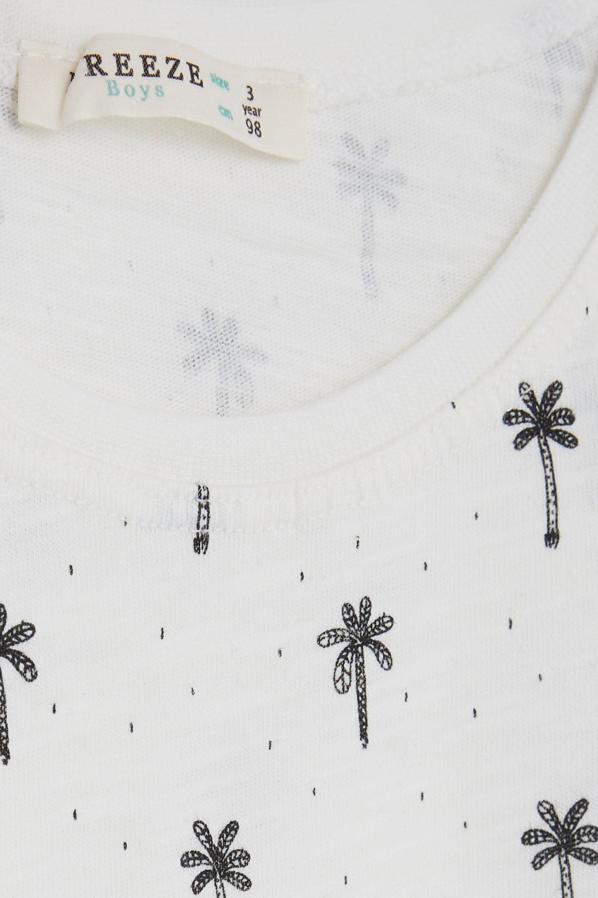Breeze Erkek Bebek Pijama Takımı Palmiye Desenli Ekru (9 Ay-3 Yaş)