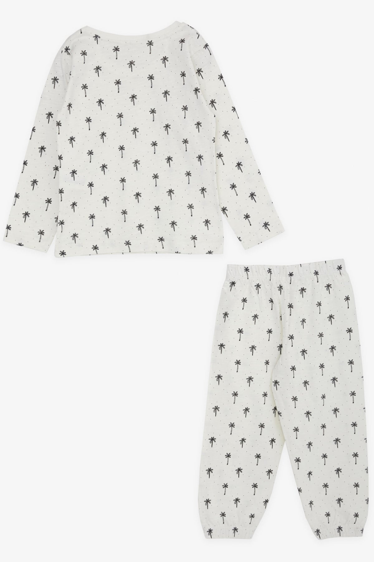 Breeze Erkek Bebek Pijama Takımı Palmiye Desenli Ekru (9 Ay-3 Yaş)