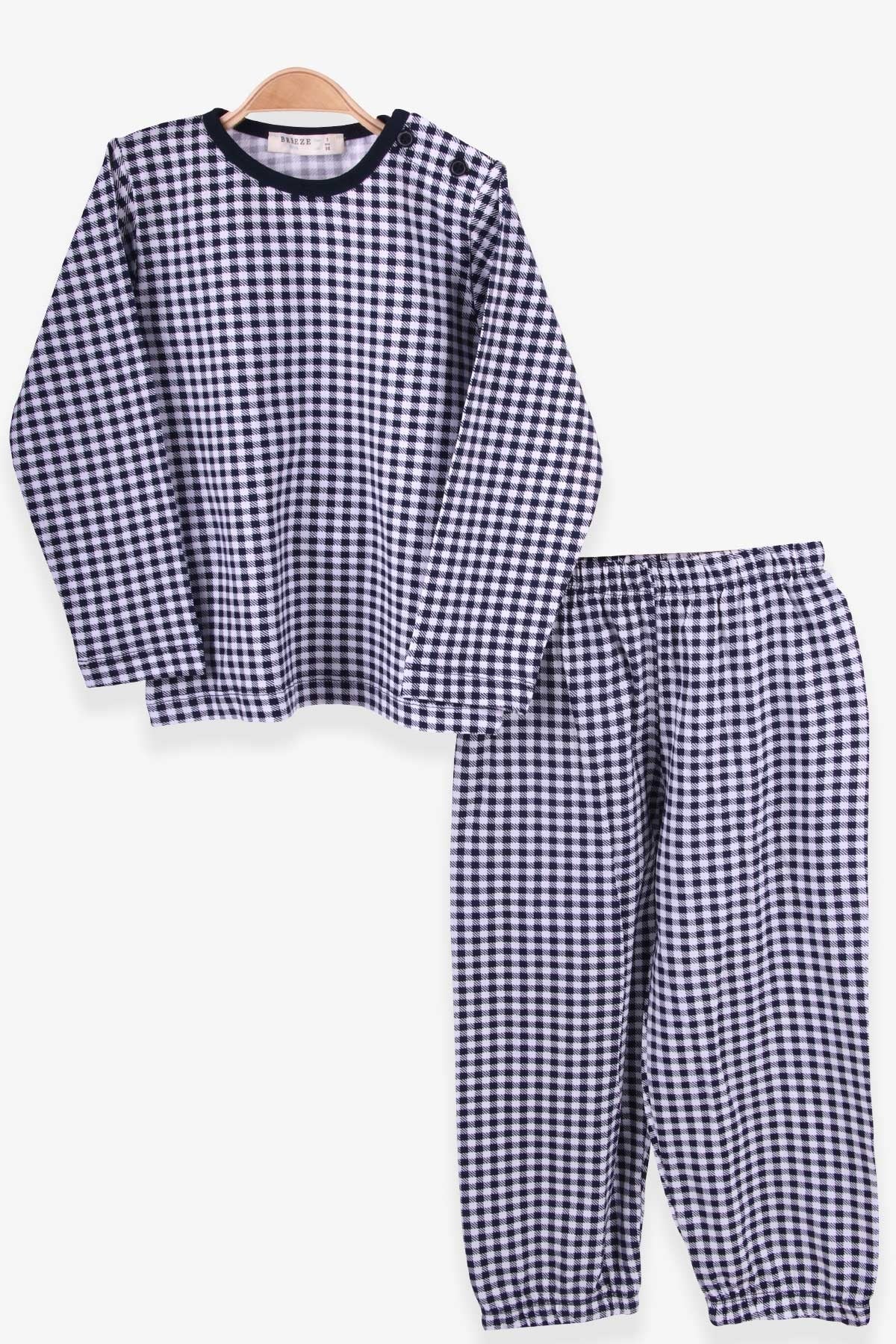 Breeze Erkek Bebek Pijama Takımı Pötikare Desenli Karışık Renk (9 Ay-3 Yaş)