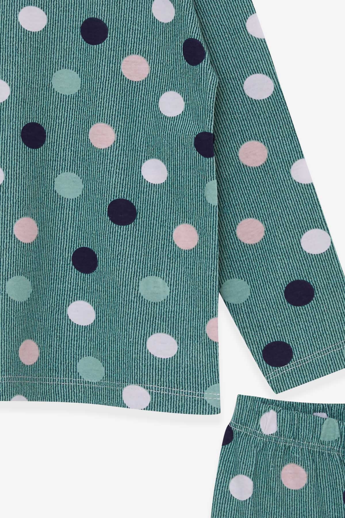 Breeze Erkek Bebek Pijama Takımı Puan Desenli Yeşil (9 Ay-3 Yaş)