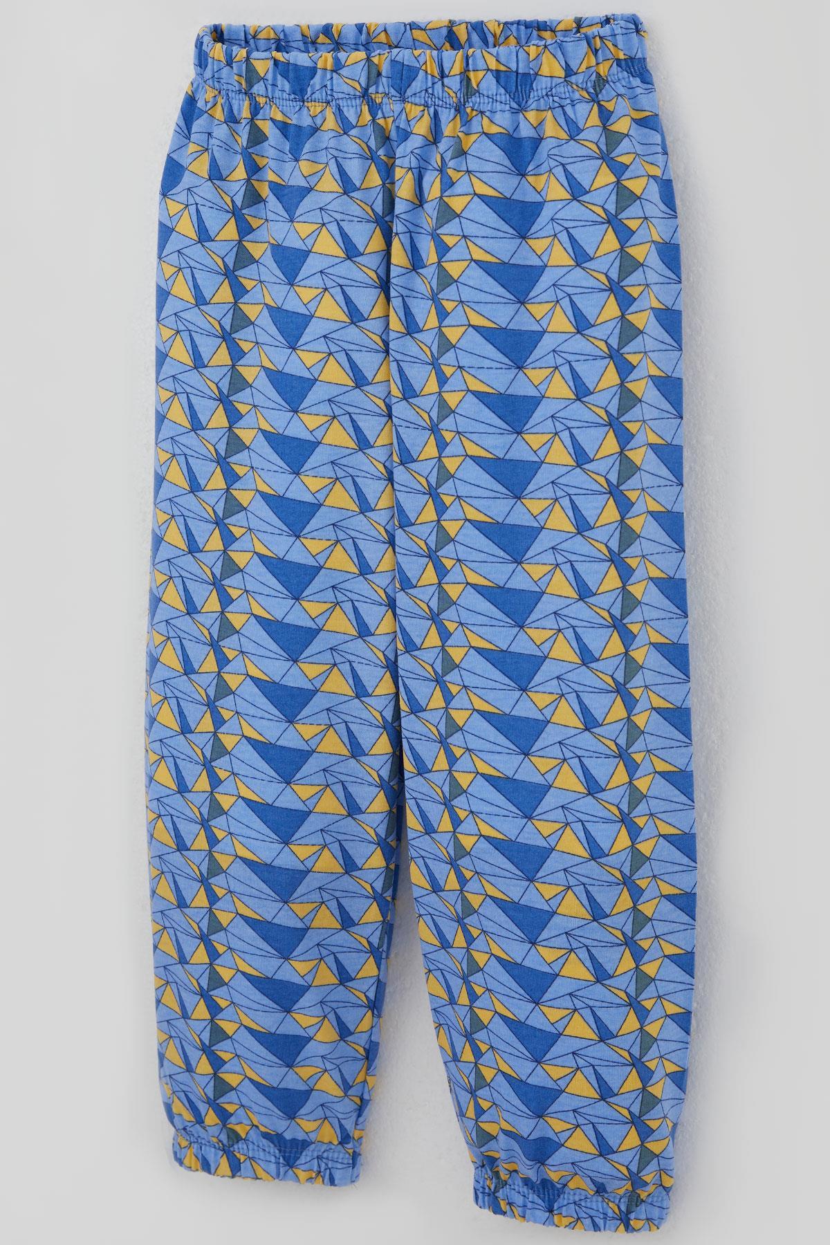 Breeze Erkek Bebek Pijama Takımı Renk Üçgeni Açık Mavi (9 Ay-3 Yaş)