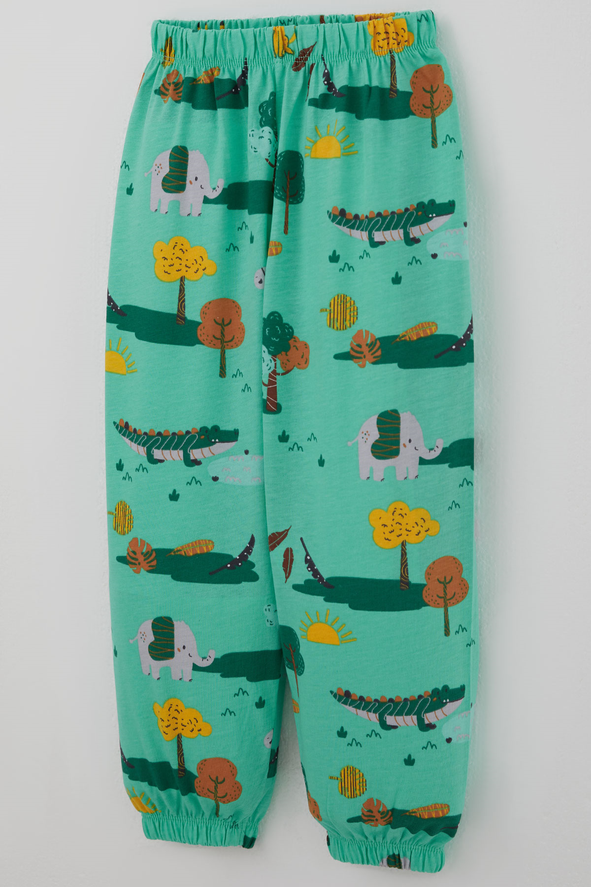 Breeze Erkek Bebek Pijama Takımı Safari Temalı Sevimli Hayvancıklar Desenli Yeşil (9 Ay-3 Yaş)