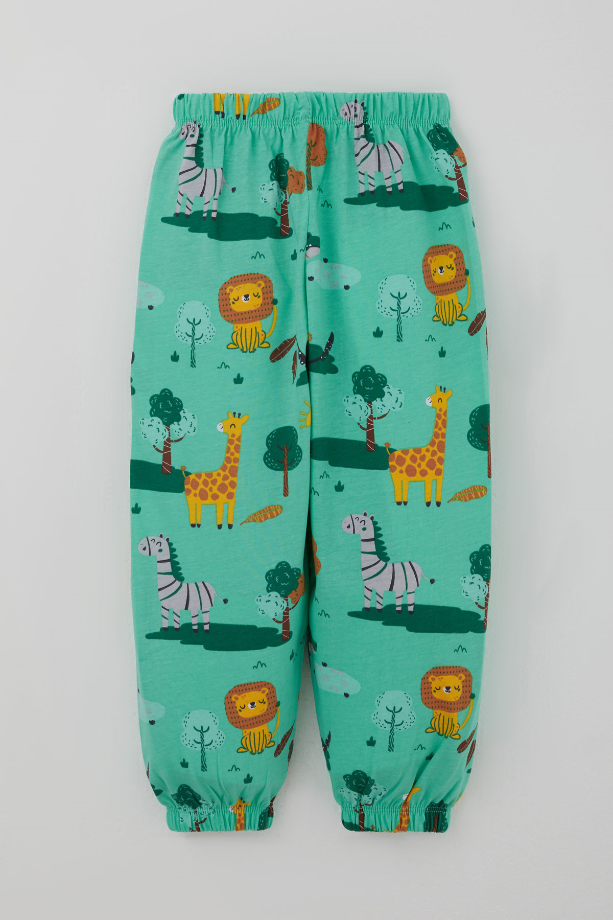 Breeze Erkek Bebek Pijama Takımı Safari Temalı Sevimli Hayvancıklar Desenli Yeşil (9 Ay-3 Yaş)