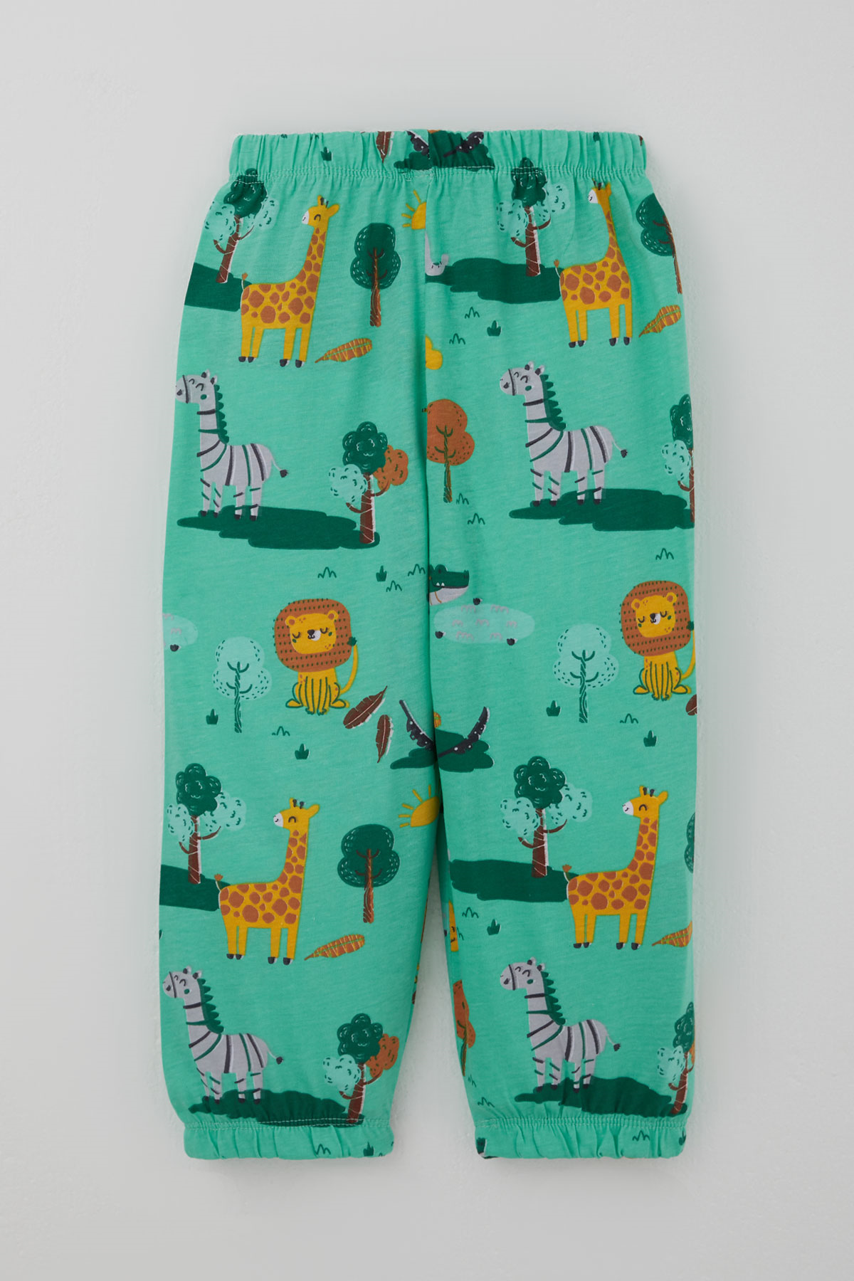 Breeze Erkek Bebek Pijama Takımı Safari Temalı Sevimli Hayvancıklar Desenli Yeşil (9 Ay-3 Yaş)