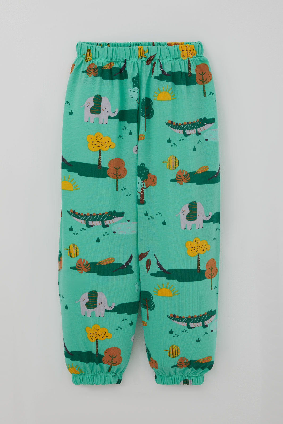Breeze Erkek Bebek Pijama Takımı Safari Temalı Sevimli Hayvancıklar Desenli Yeşil (9 Ay-3 Yaş)