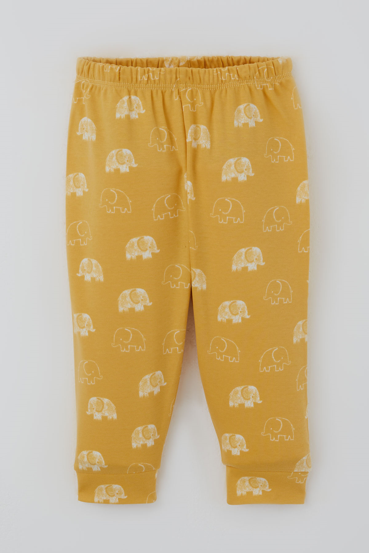 Breeze Erkek Bebek  Pijama Takımı Sevimli  Bebek Fil Desenli Önden Çıtçıtlı Hardal Sarı (4 Ay - 1 Yaş)
