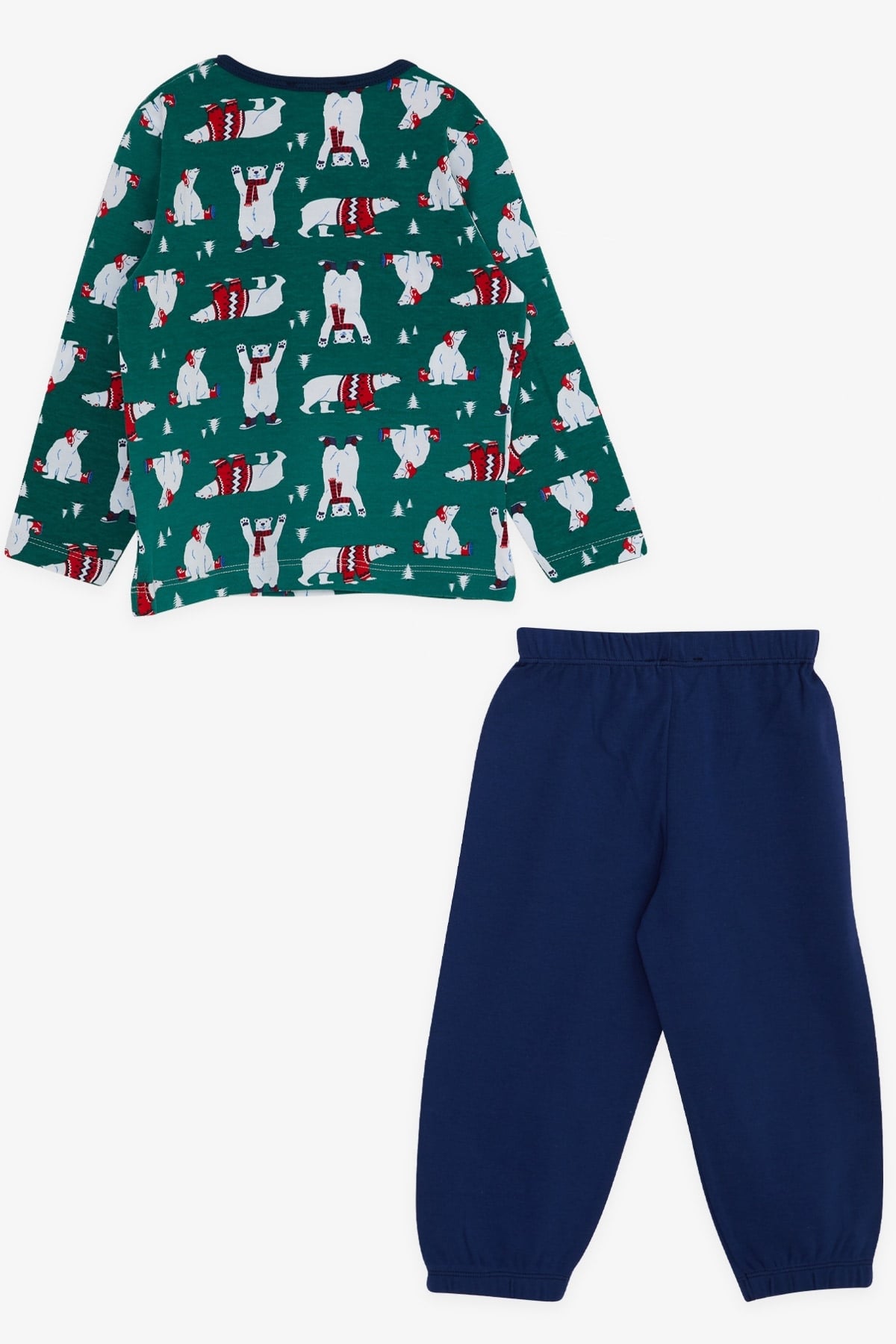Breeze Erkek Bebek Pijama Takımı Sevimli Kutup Ayısı Desenli Yeşil (9 Ay-3 Yaş)