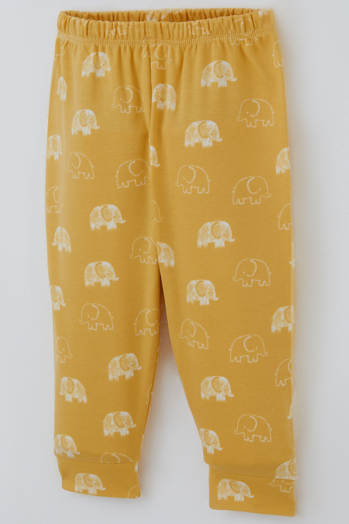 Breeze Erkek Bebek  Pijama Takımı Sevimli  Bebek Fil Desenli Önden Çıtçıtlı Hardal Sarı (4 Ay - 1 Yaş)