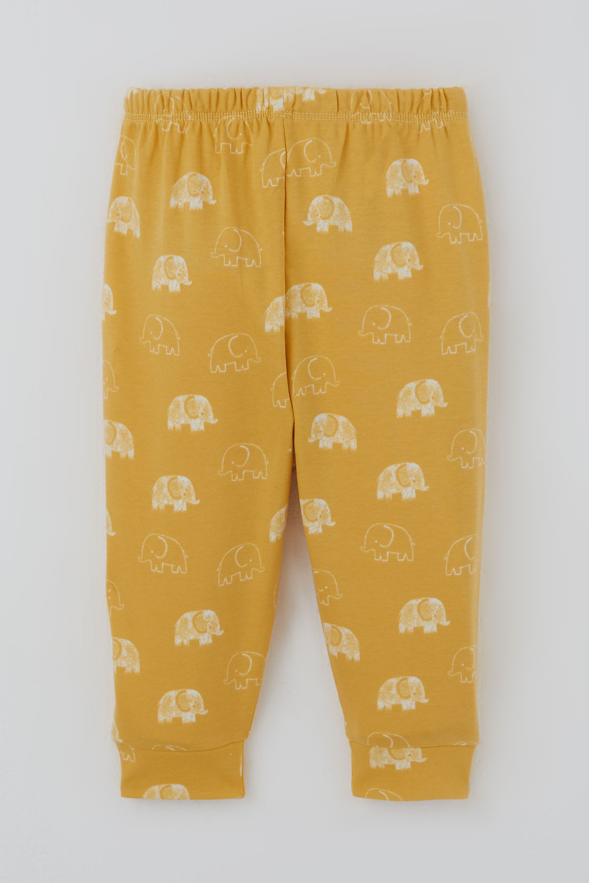 Breeze Erkek Bebek  Pijama Takımı Sevimli  Bebek Fil Desenli Önden Çıtçıtlı Hardal Sarı (4 Ay - 1 Yaş)