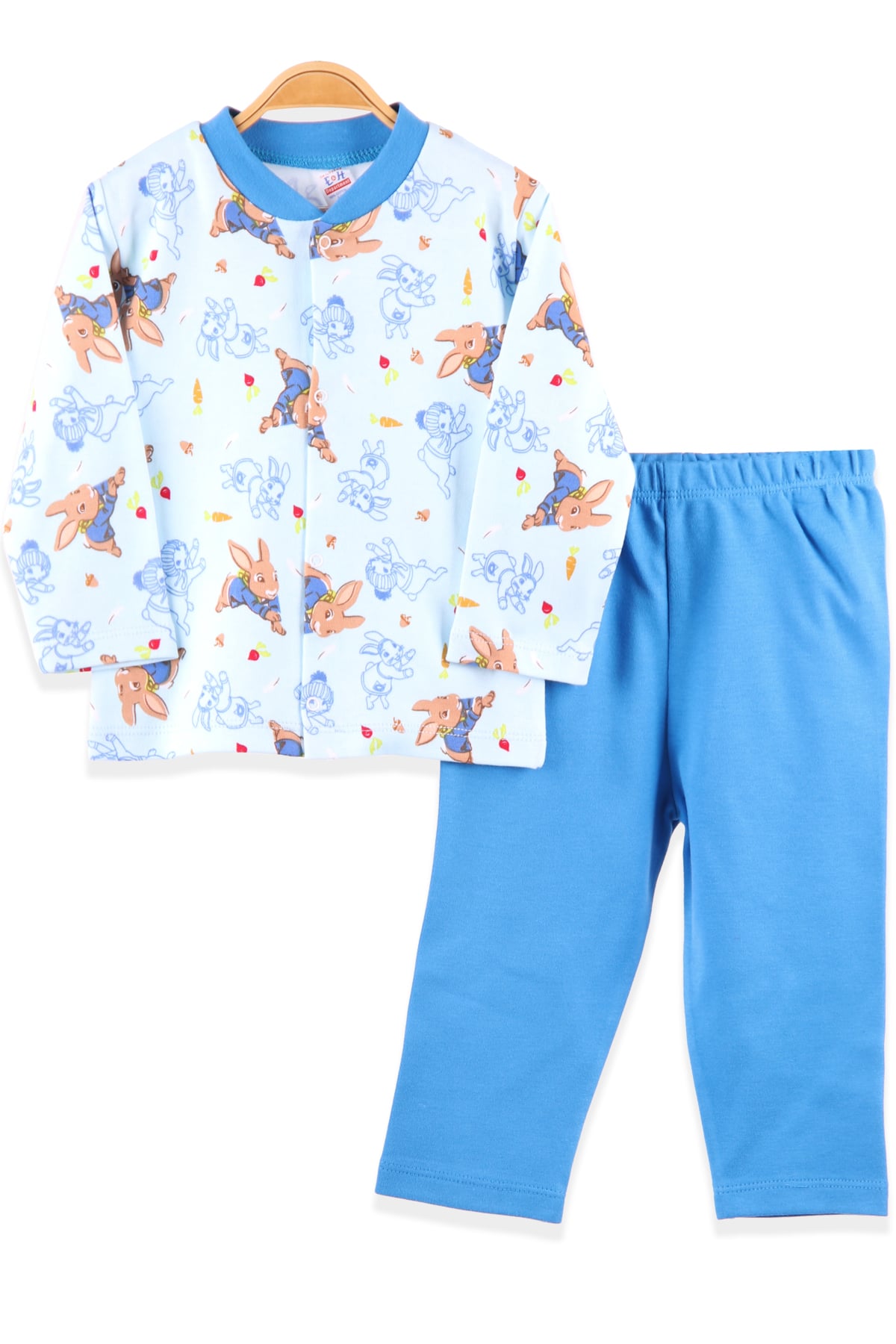 BREEZE Erkek Bebek Pijama Takımı Tavşanlı Mavi (3-9 Ay)
