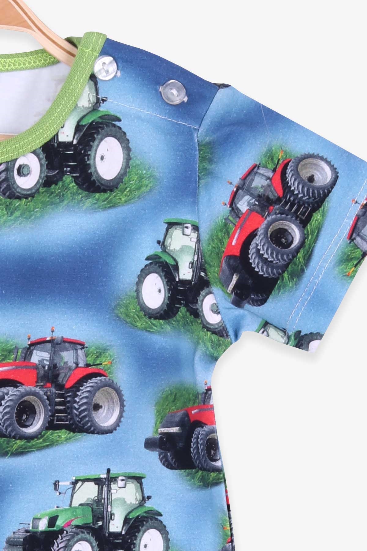 Breeze Erkek Bebek Pijama Takımı Traktör Desenli Koyu Mavi (9 Ay-3 Yaş)