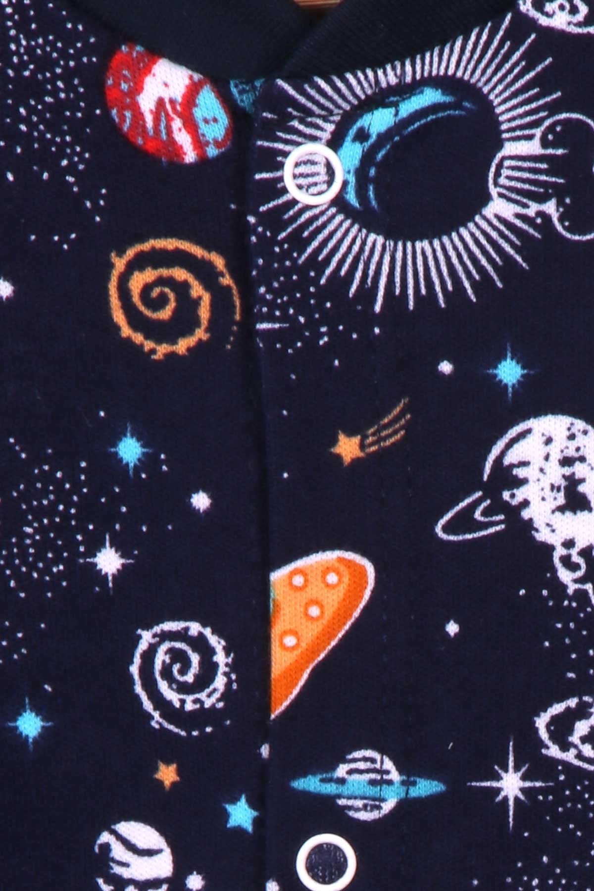 Breeze Erkek Bebek Pijama Takımı Uzay Temalı Lacivert (4 Ay-1 Yaş)