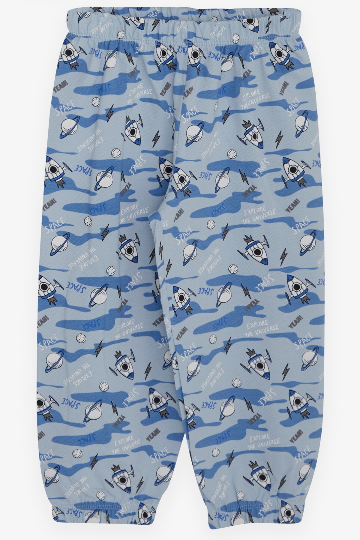 Breeze Erkek Bebek Pijama Takımı Uzay Temalı Açık Mavi (9 Ay-3 Yaş)