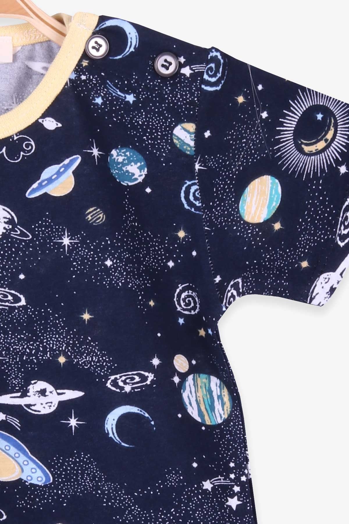 Breeze Erkek Bebek Pijama Takımı Uzay Temalı Lacivert (9 Ay-3 Yaş)