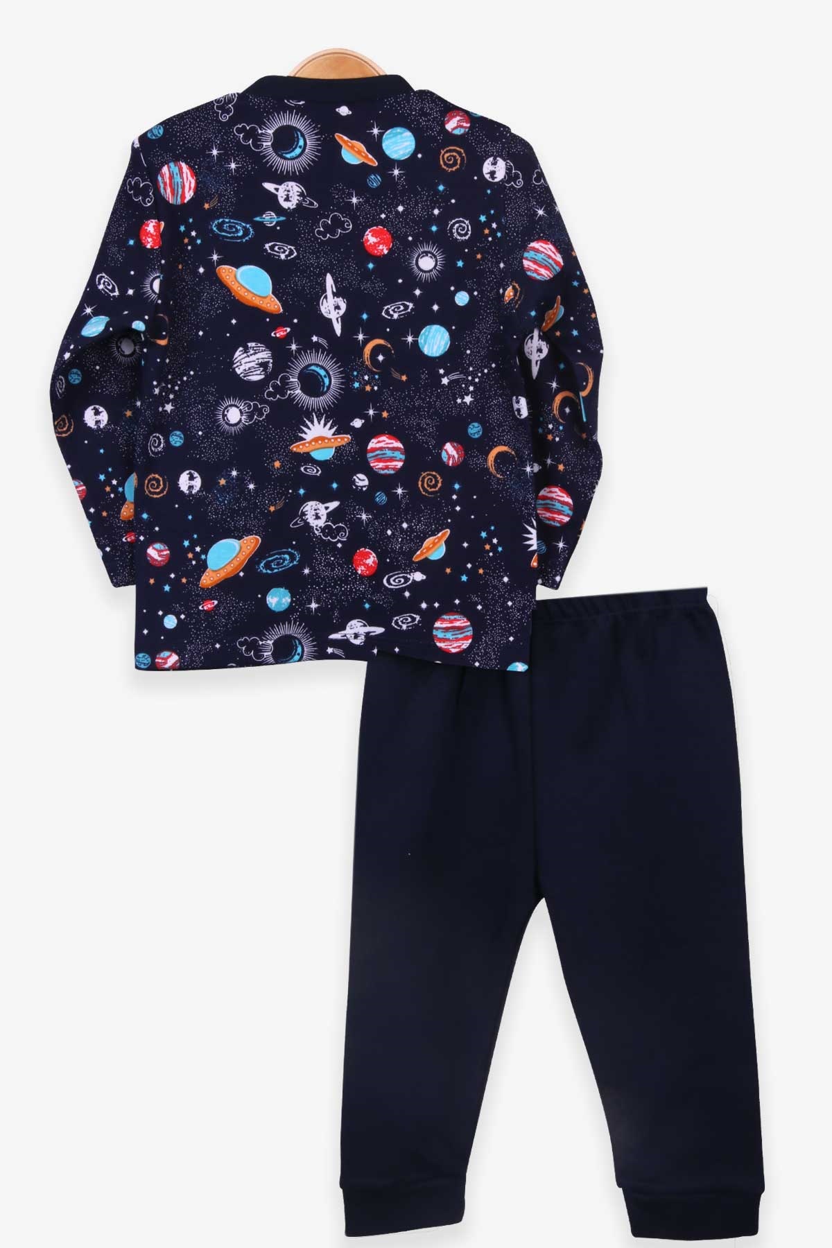 Breeze Erkek Bebek Pijama Takımı Uzay Temalı Lacivert (4 Ay-1 Yaş)