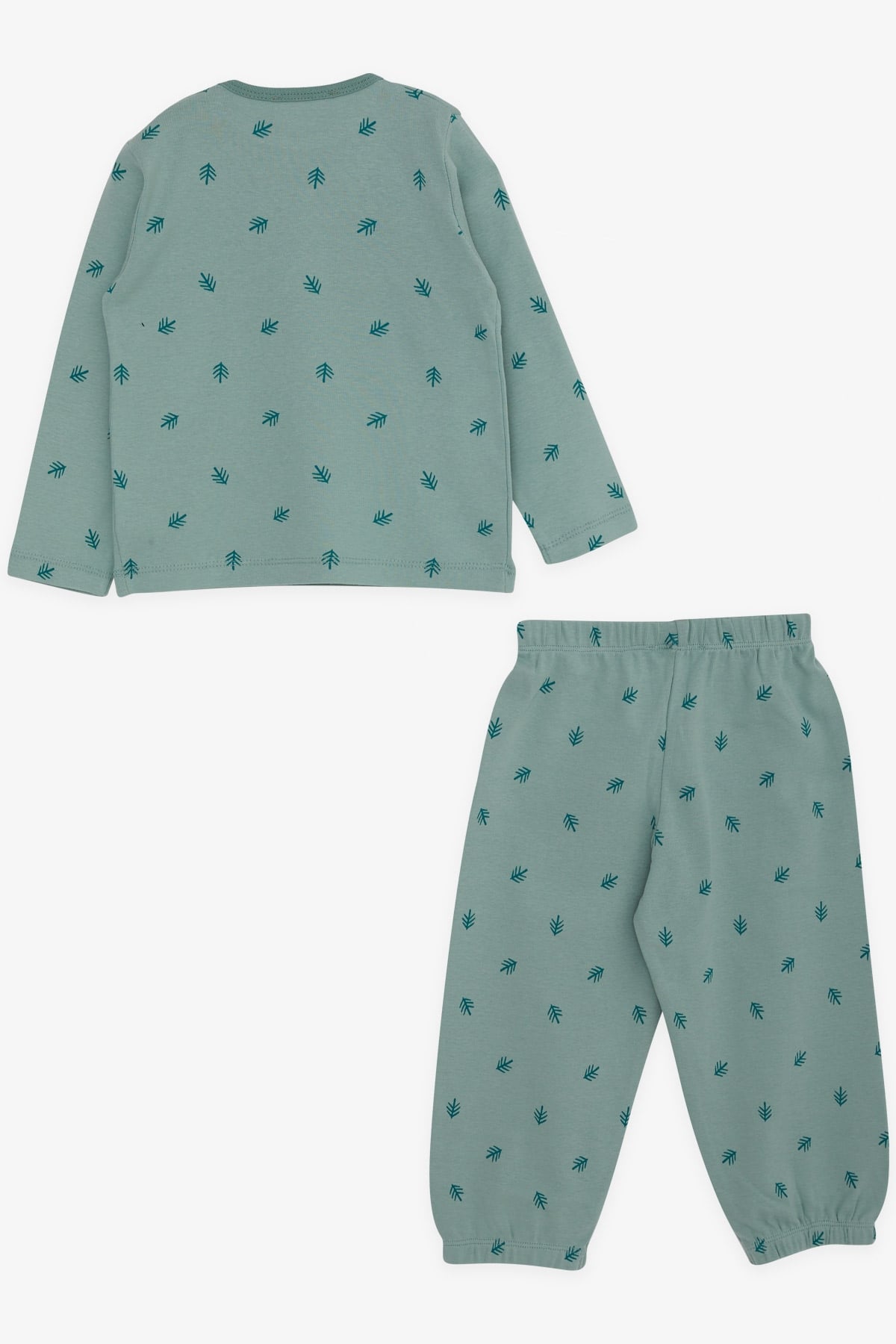 Breeze Erkek Bebek Pijama Takımı Yaprak Desenli Mint Yeşili (9 Ay-3 Yaş)