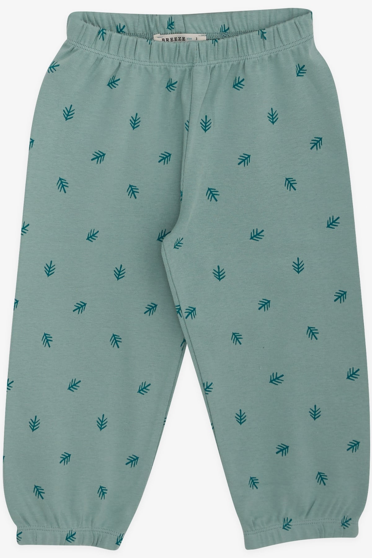 Breeze Erkek Bebek Pijama Takımı Yaprak Desenli Mint Yeşili (9 Ay-3 Yaş)
