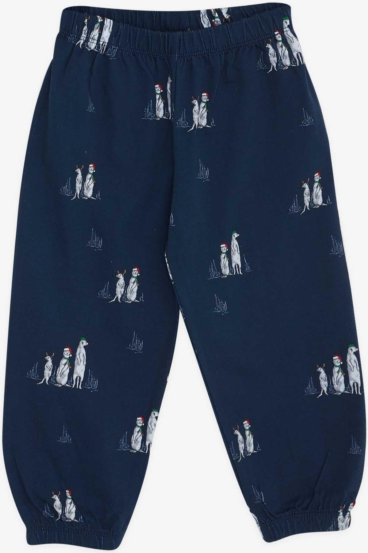 Breeze Erkek Bebek Pijama Takımı Yılbaşı Temalı Lacivert (9 Ay-3 Yaş)