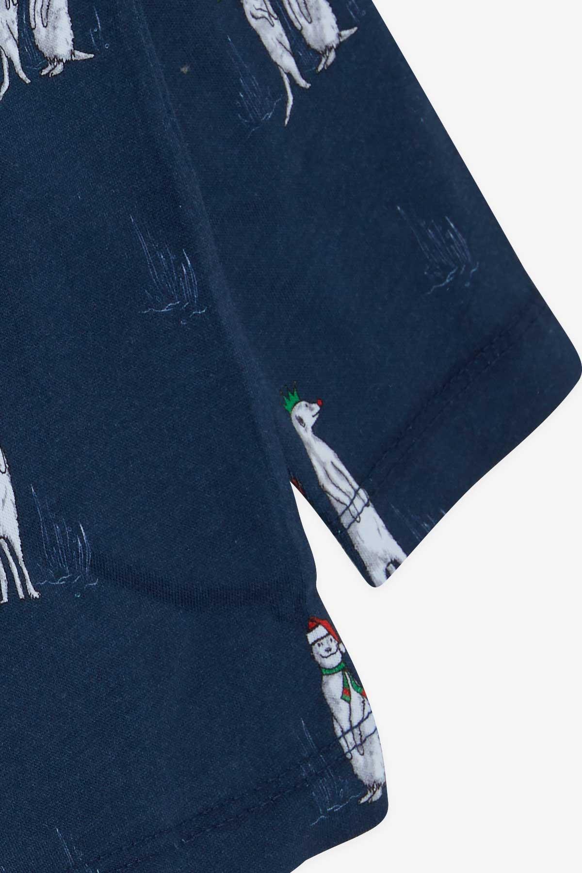 Breeze Erkek Bebek Pijama Takımı Yılbaşı Temalı Lacivert (9 Ay-3 Yaş)