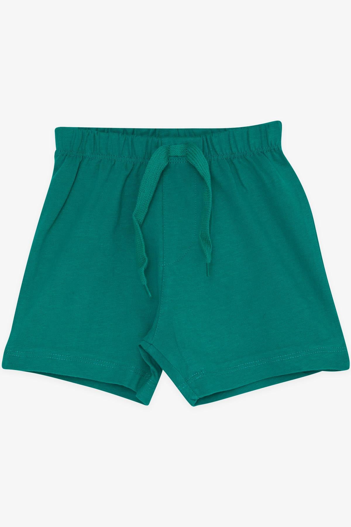 Breeze Erkek Bebek Şort Beli Lastikli Bağcıklı Basic Yeşil (9 Ay-3 Yaş)