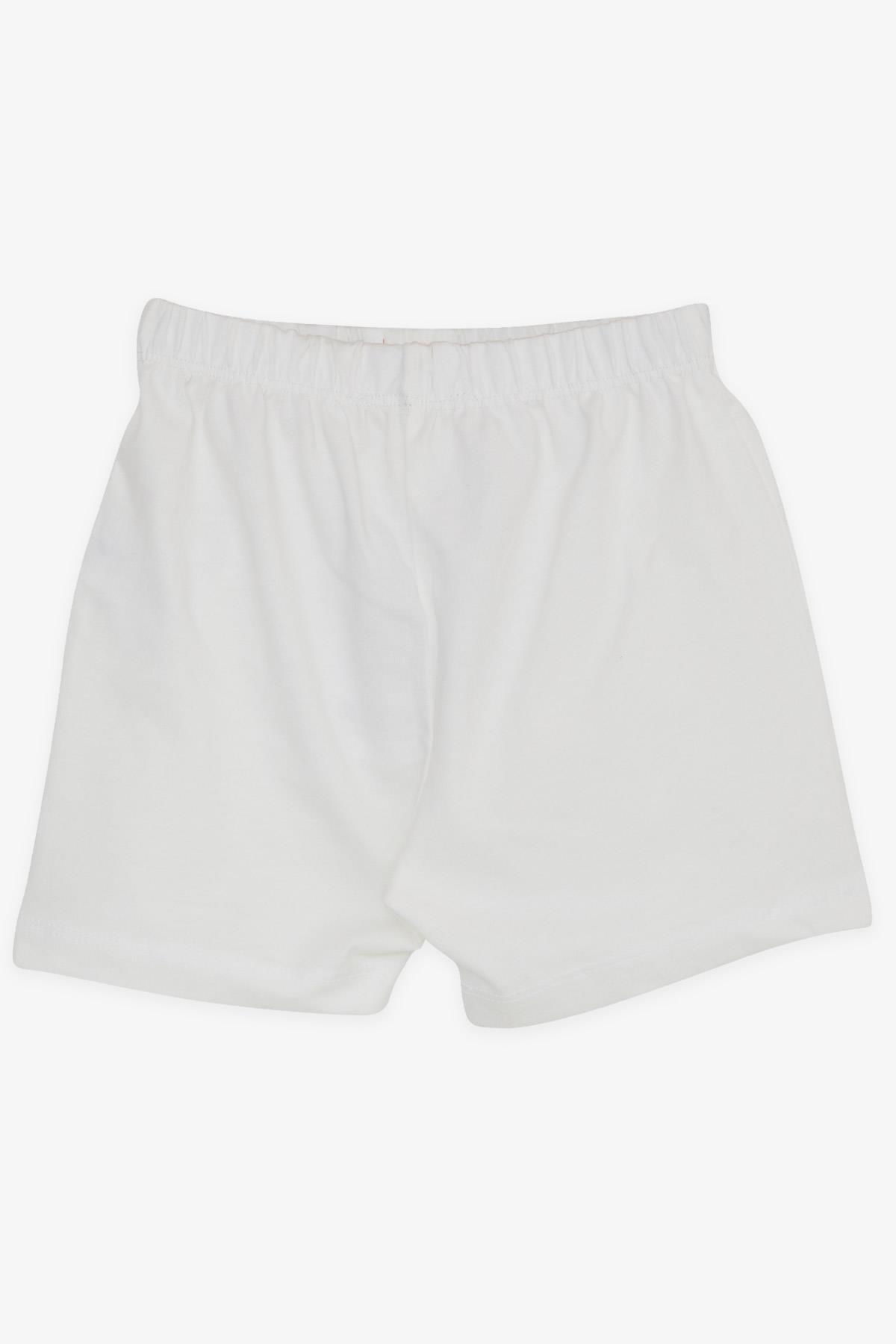 Breeze Erkek Bebek Şort Beli Lastikli Bağcık Aksesuarlı Basic Ekru (9 Ay-3 Yaş)