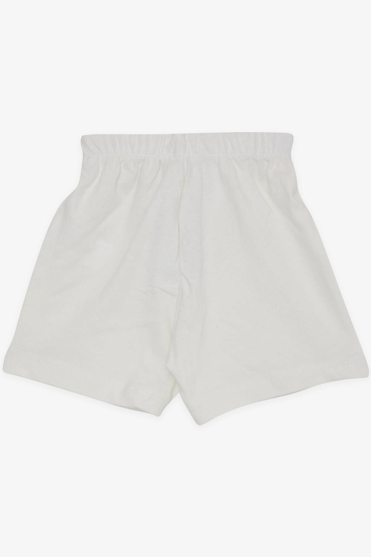 Breeze Erkek Bebek Şort Beli Lastikli Bağcık Aksesuarlı Basic Ekru (9 Ay-3 Yaş)