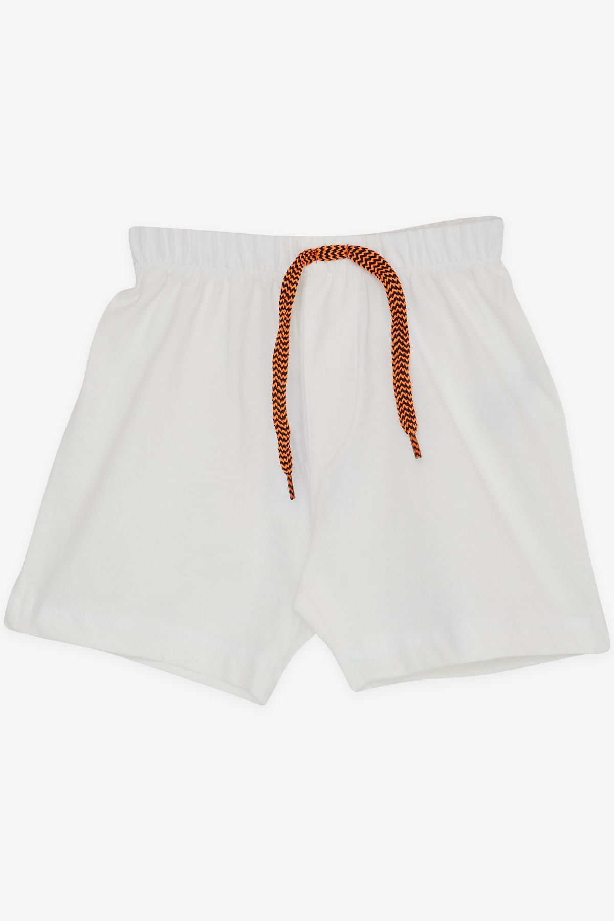 Breeze Erkek Bebek Şort Beli Lastikli Bağcık Aksesuarlı Basic Ekru (9 Ay-3 Yaş)