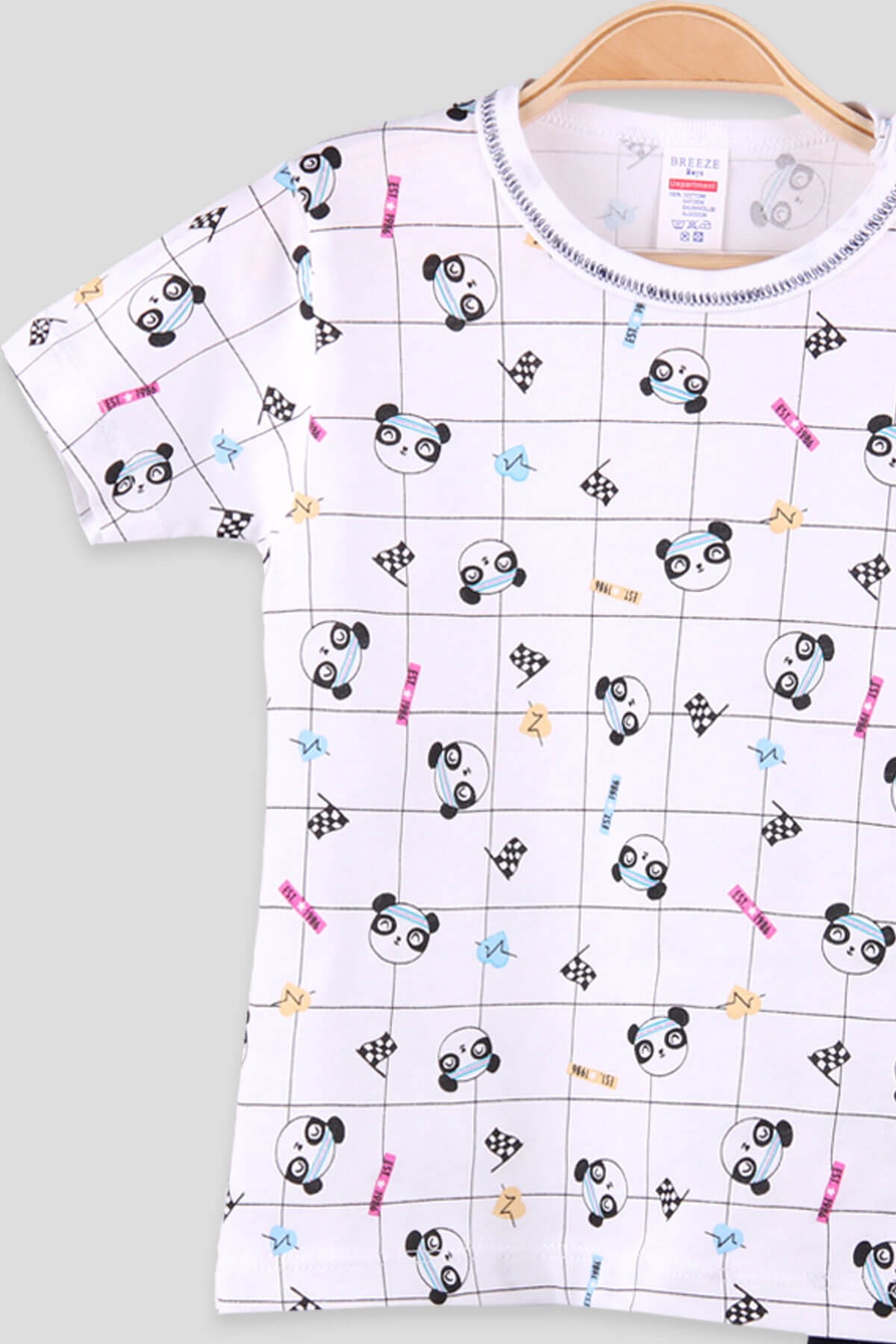 Breeze Erkek Bebek Şort Takımı Pandalı Lacivert (0-3 Ay-9 Ay)