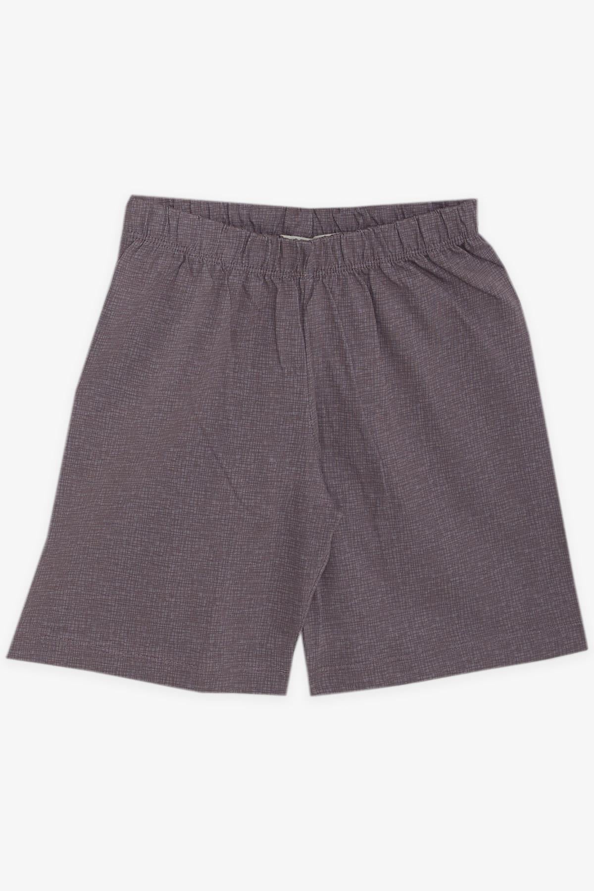 Breeze Erkek Bebek Şortlu Pijama Takımı Gülenyüz Meşe Palamutu Desenli Vizon (9 Ay-3 Yaş)