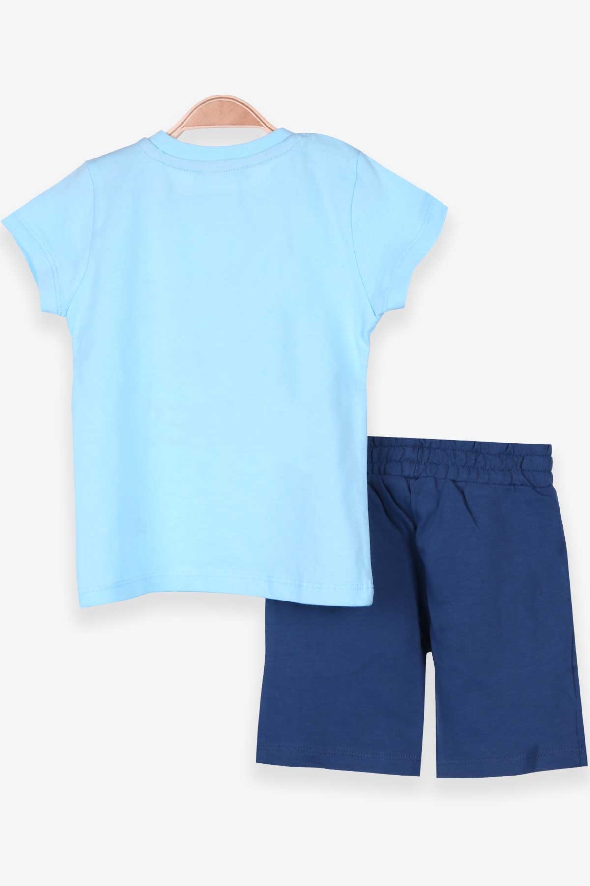 Breeze Erkek Bebek Şortlu Takım Baskılı Açık Mavi (6 Ay-2 Yaş)