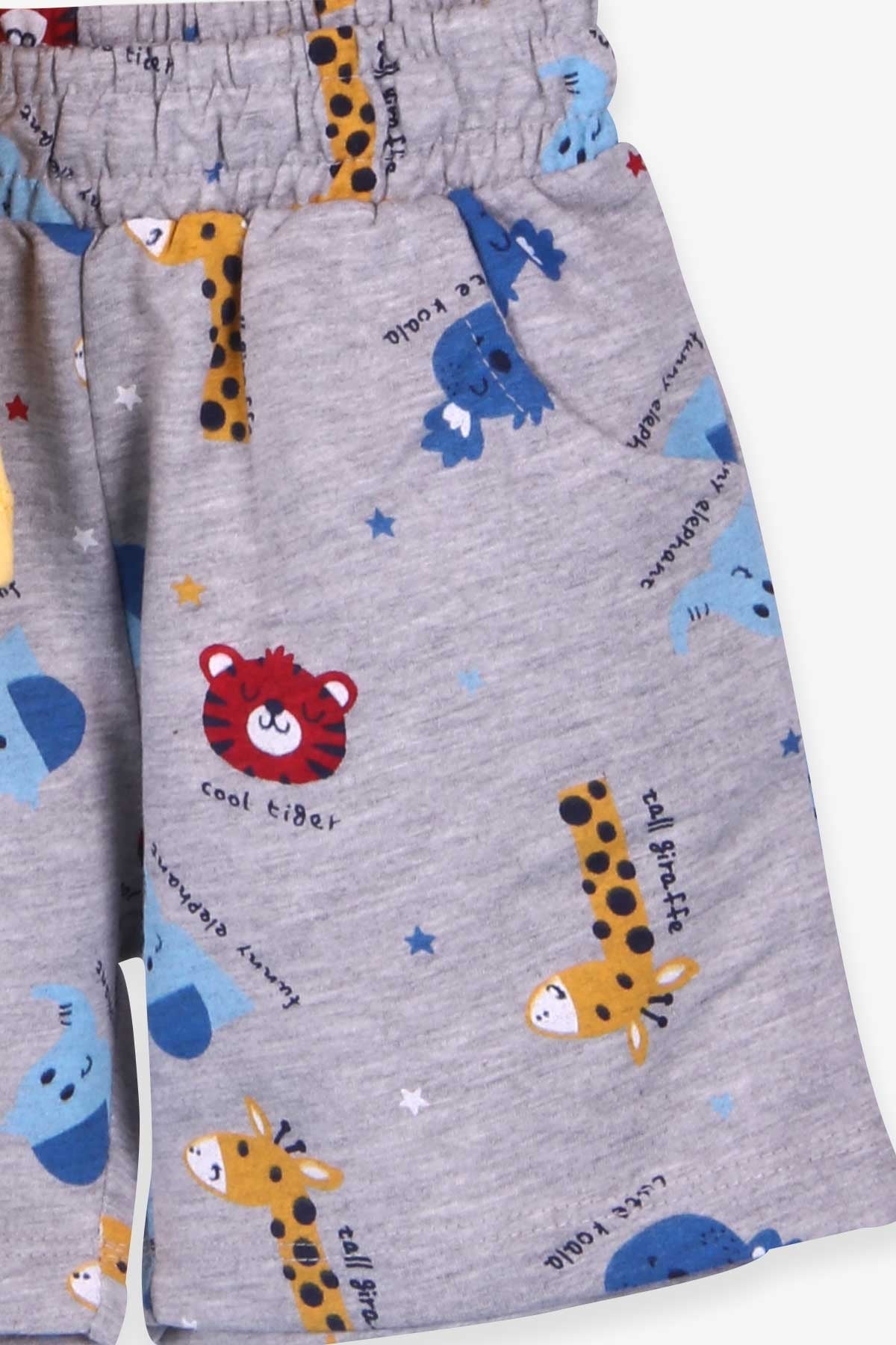 Breeze Erkek Bebek Şortlu Takım Hayvan Baskılı Sarı (9 Ay-3 Yaş)