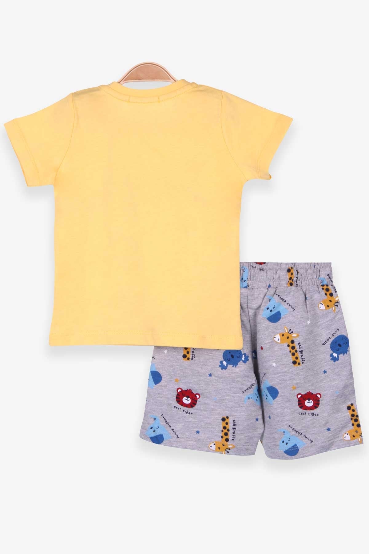 Breeze Erkek Bebek Şortlu Takım Hayvan Baskılı Sarı (9 Ay-3 Yaş)