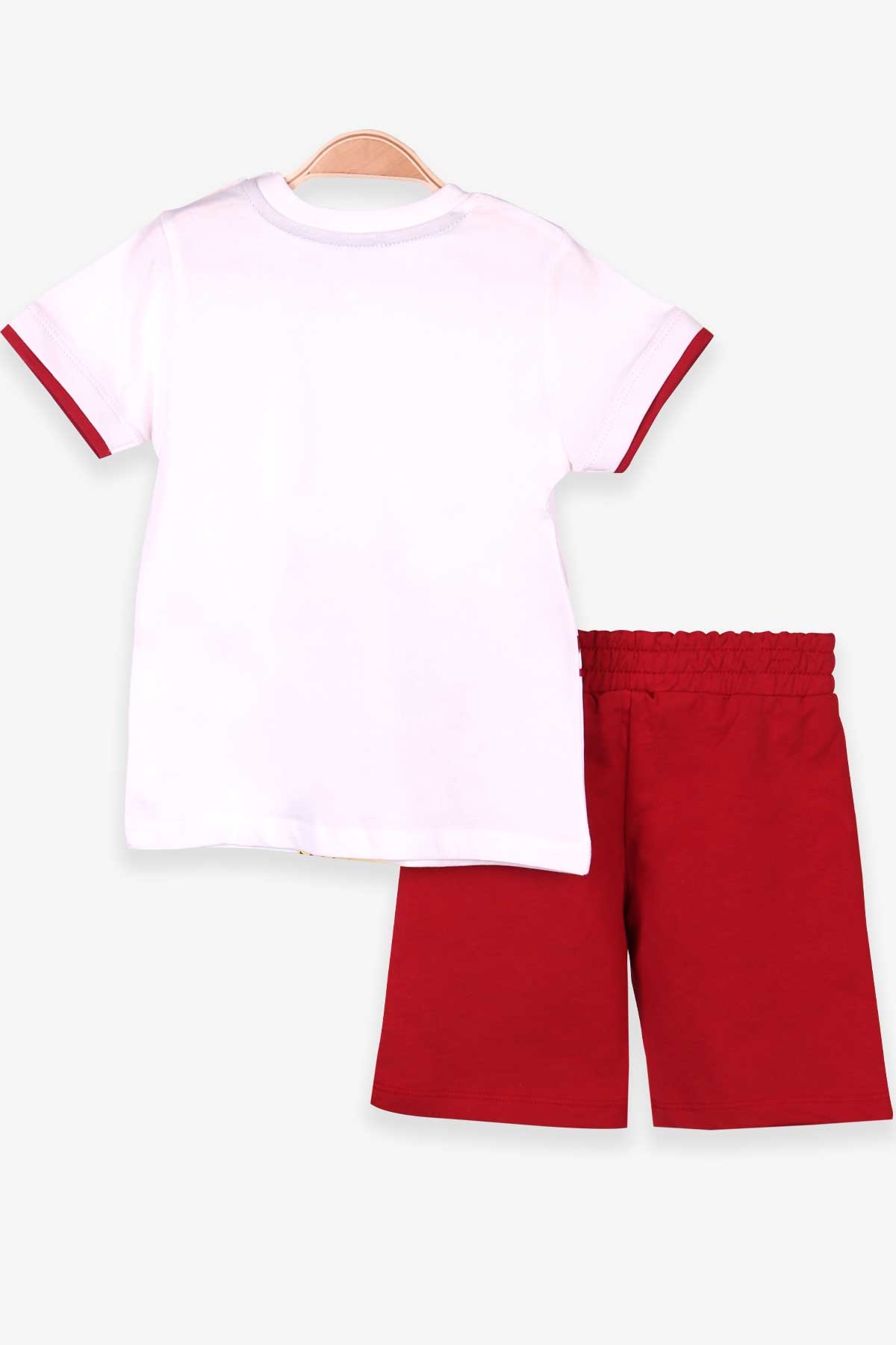 Breeze Erkek Bebek Şortlu Takım Kaykaycı Dinozor Baskılı Ekru (9 Ay-3 Yaş)