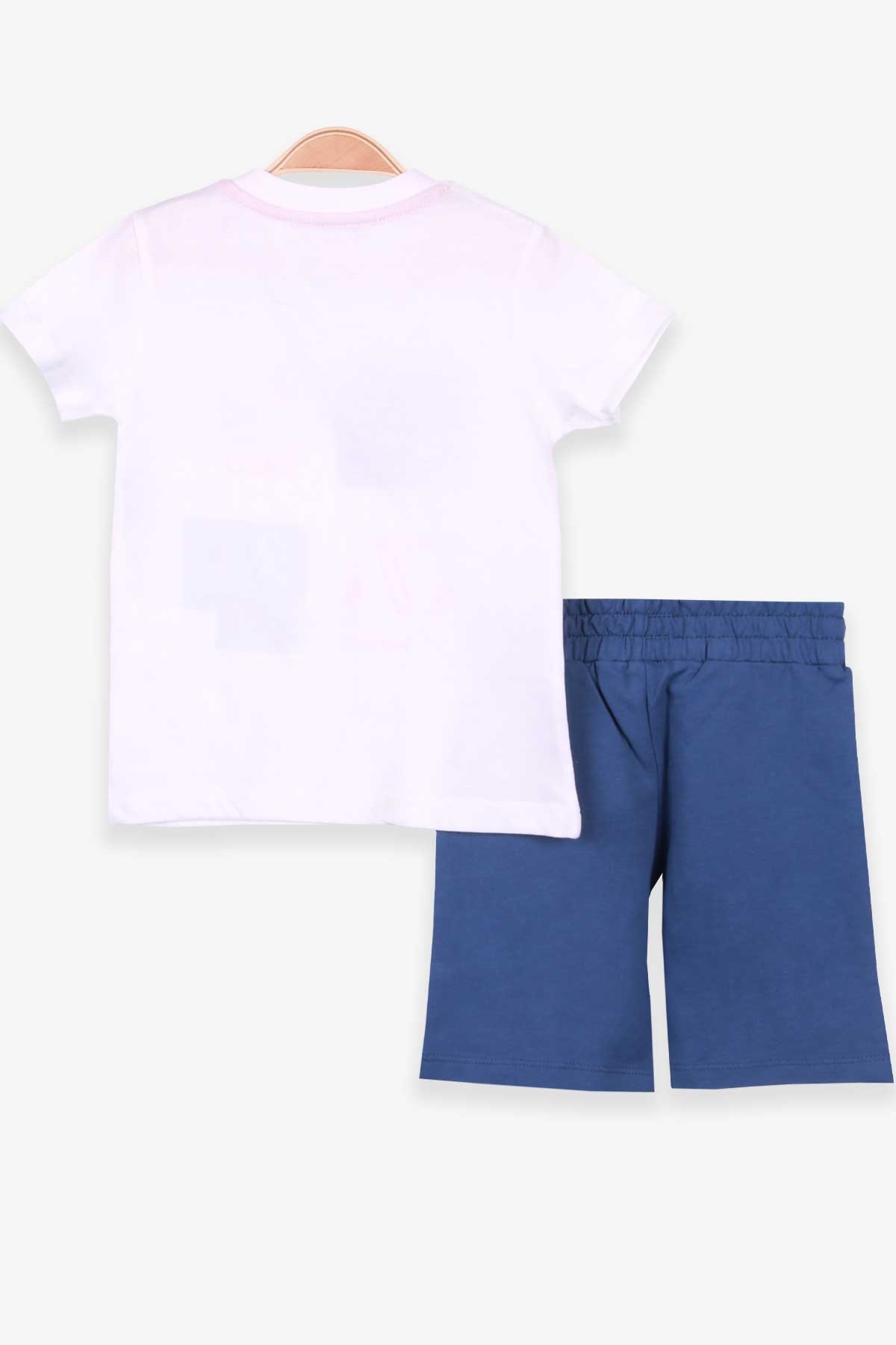 Breeze Erkek Bebek Şortlu Takım Okul Temalı Ekru (9 Ay-3 Yaş)