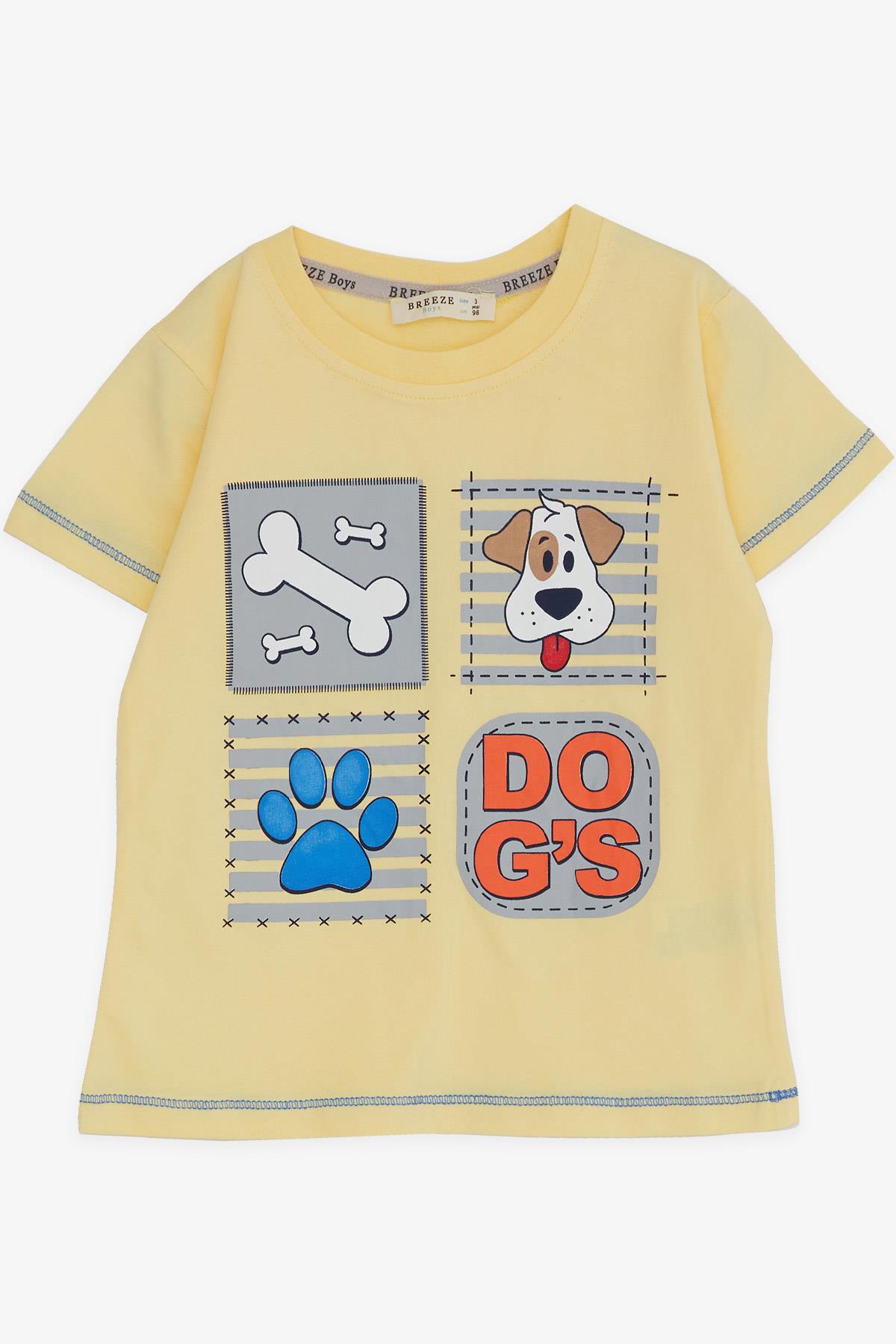 Breeze Erkek Bebek Şortlu Takım Sevimli Köpekçik Sarı (1-4 Yaş)