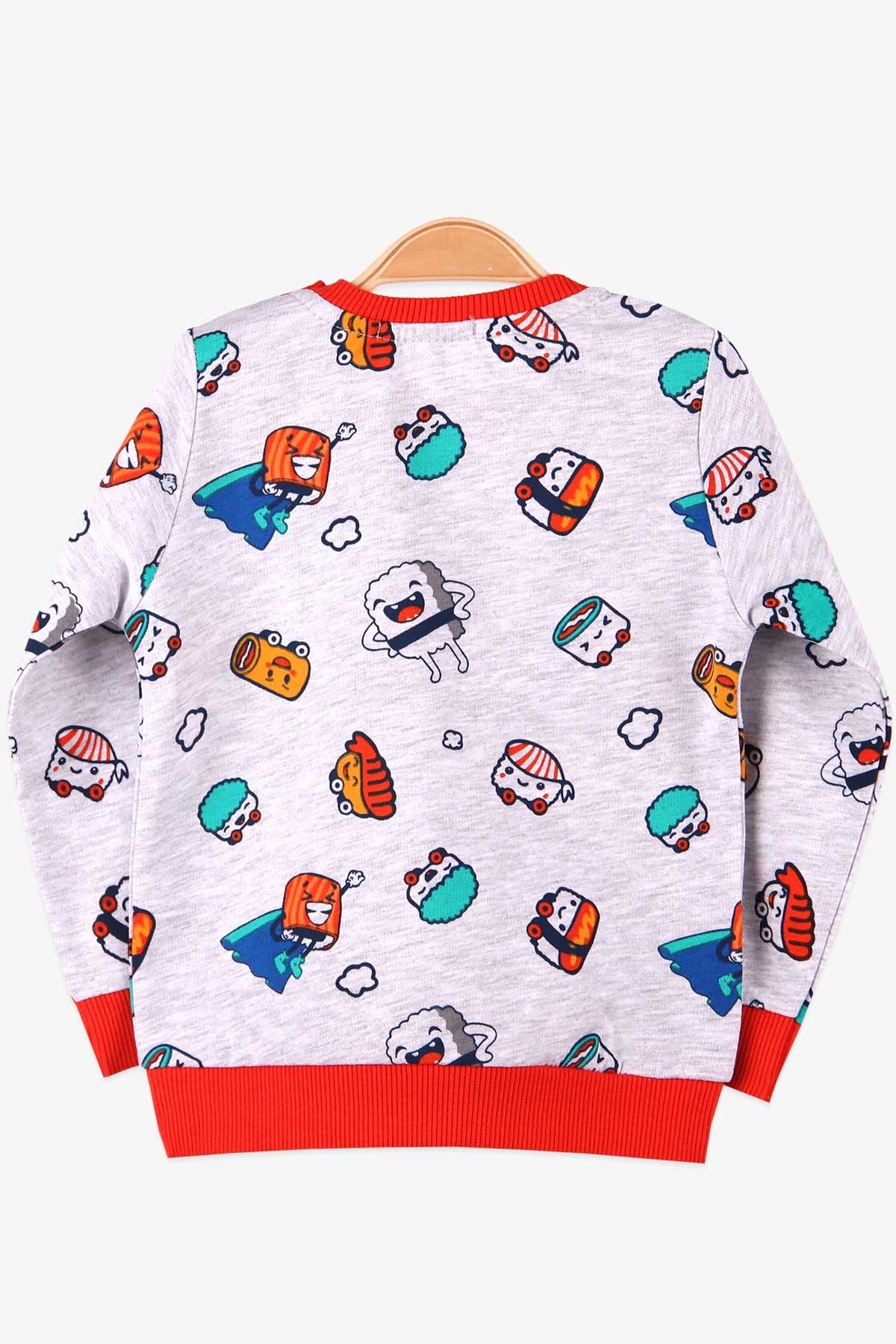 Breeze Erkek Bebek Sweatshirt Fast Food Baskılı Turuncu (1.5 Yaş)