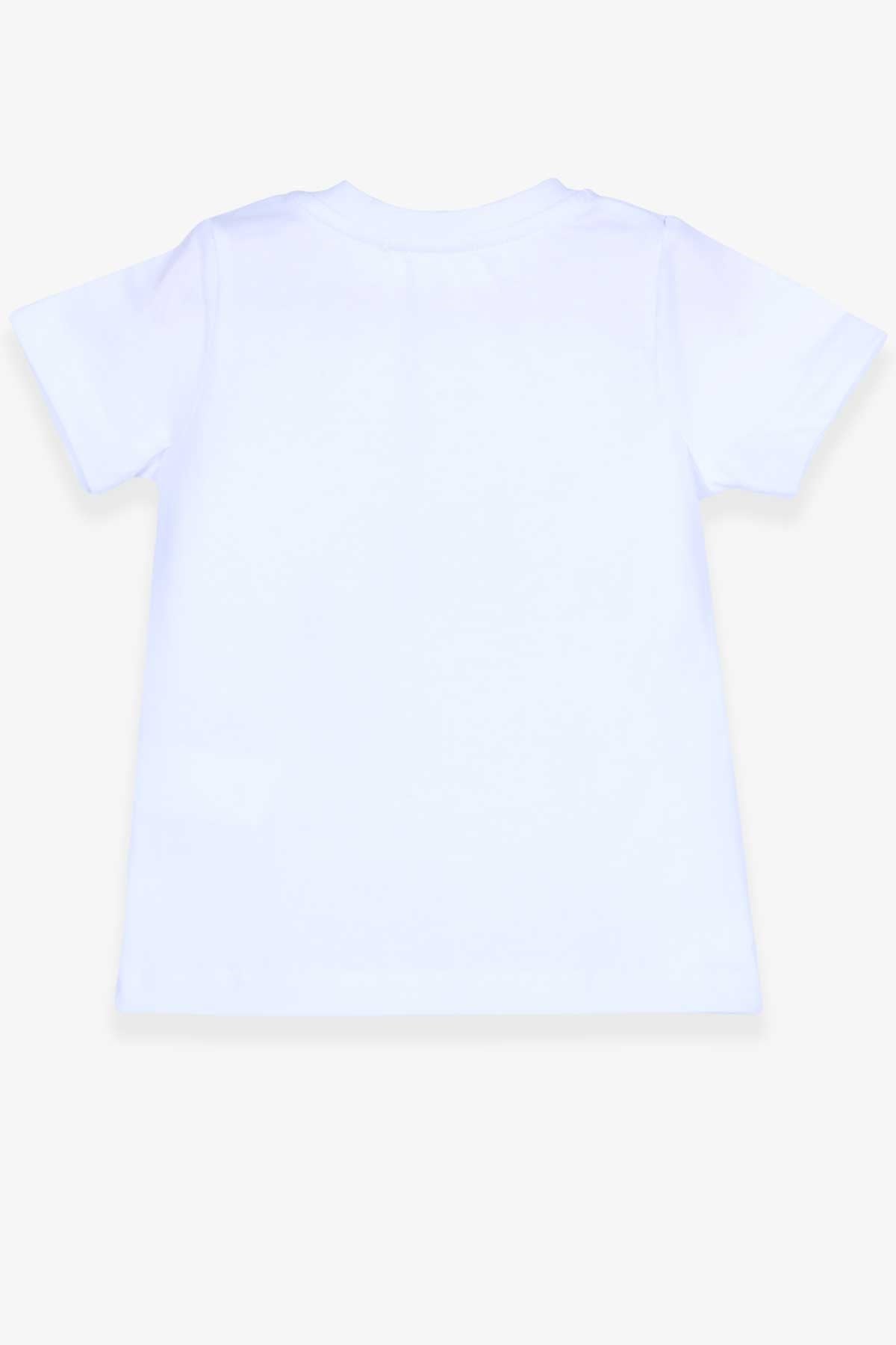 Breeze Erkek Bebek Tişört Bukalemun Baskılı Beyaz (9 Ay-3 Yaş)