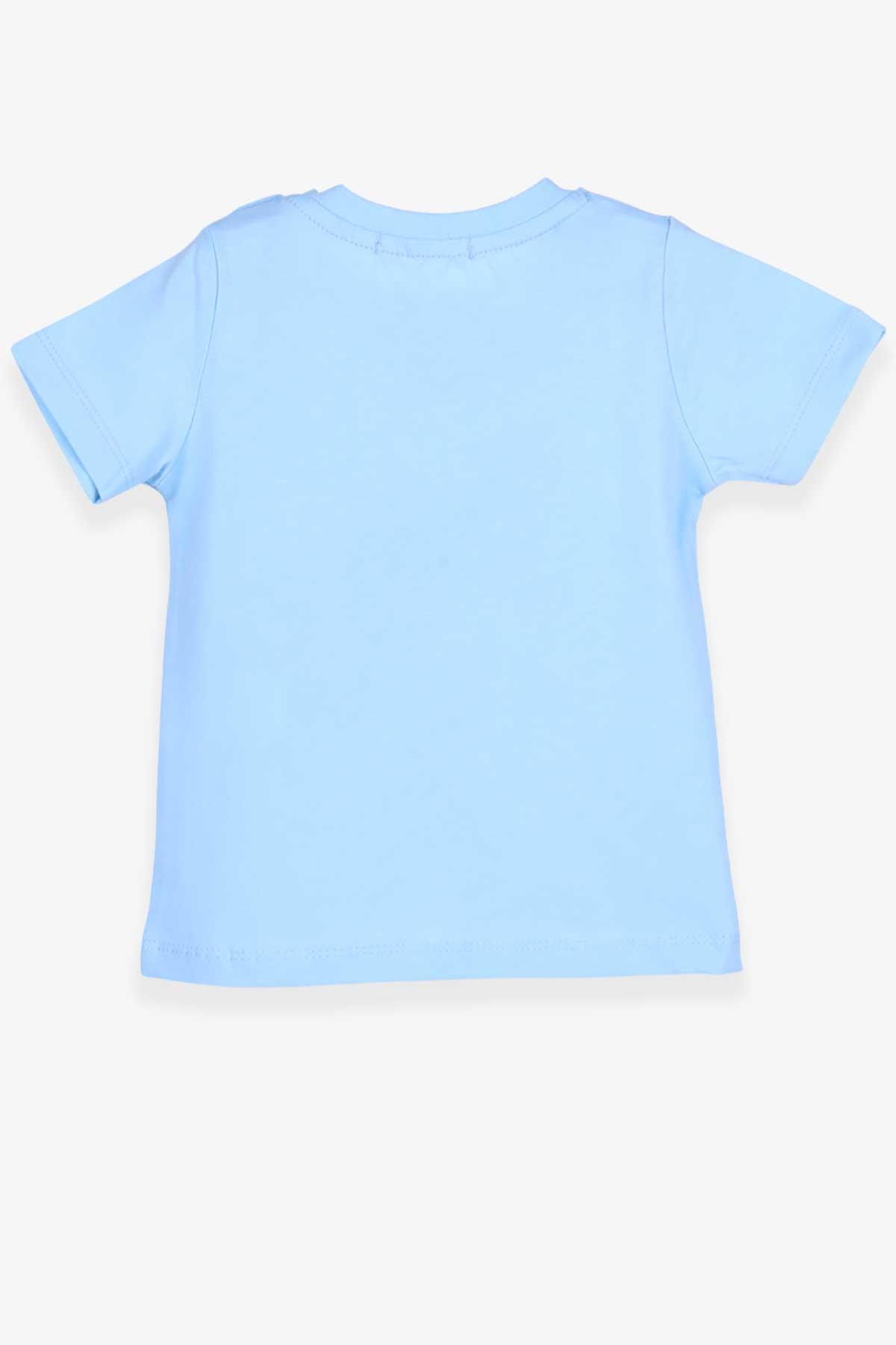 Breeze Erkek Bebek Tişört Bukalemun Baskılı Açık Mavi (9 Ay-3 Yaş)