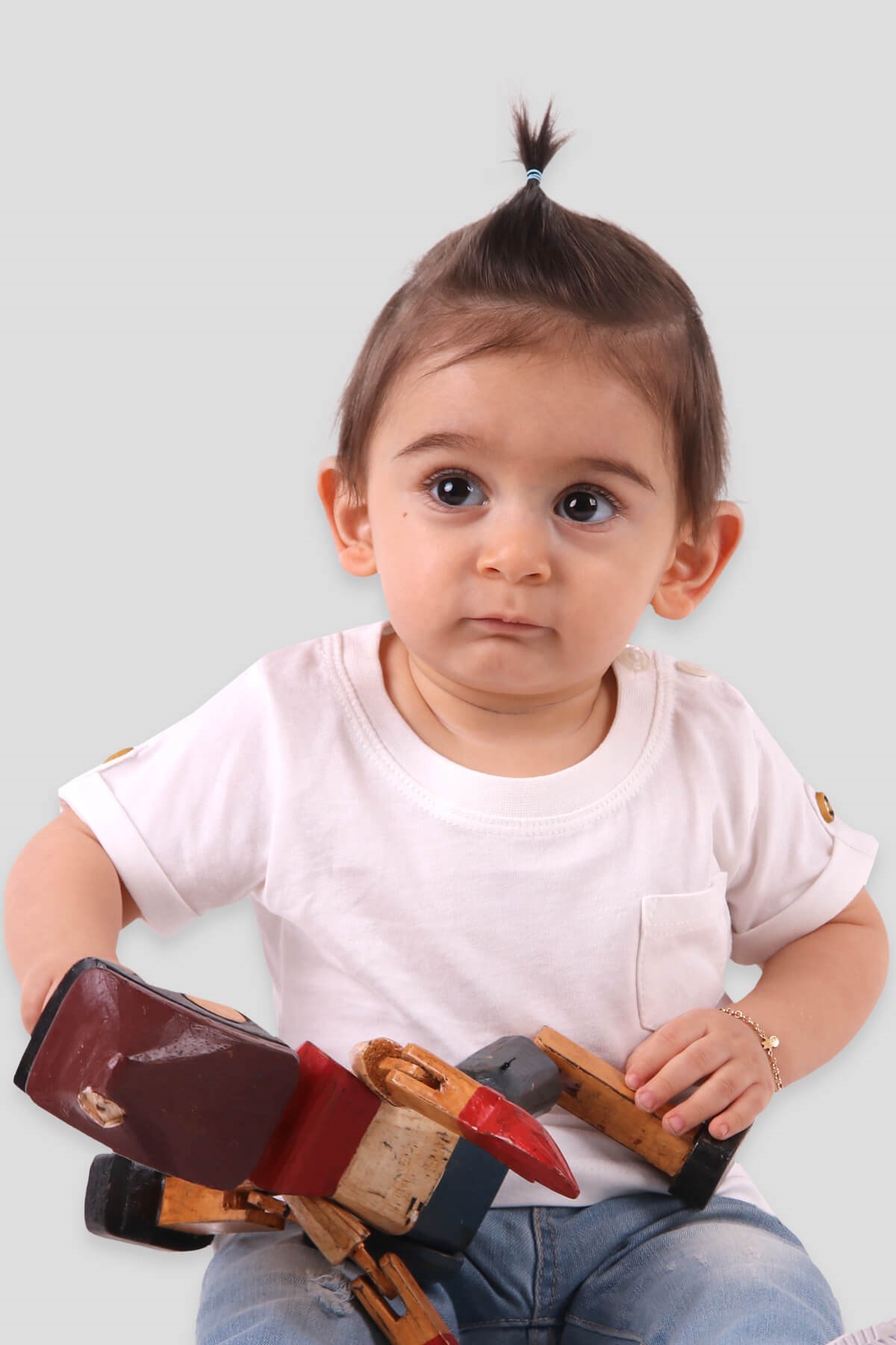 Breeze Erkek Bebek Tişört Cepli Basic Ekru (9 Ay-3 Yaş)