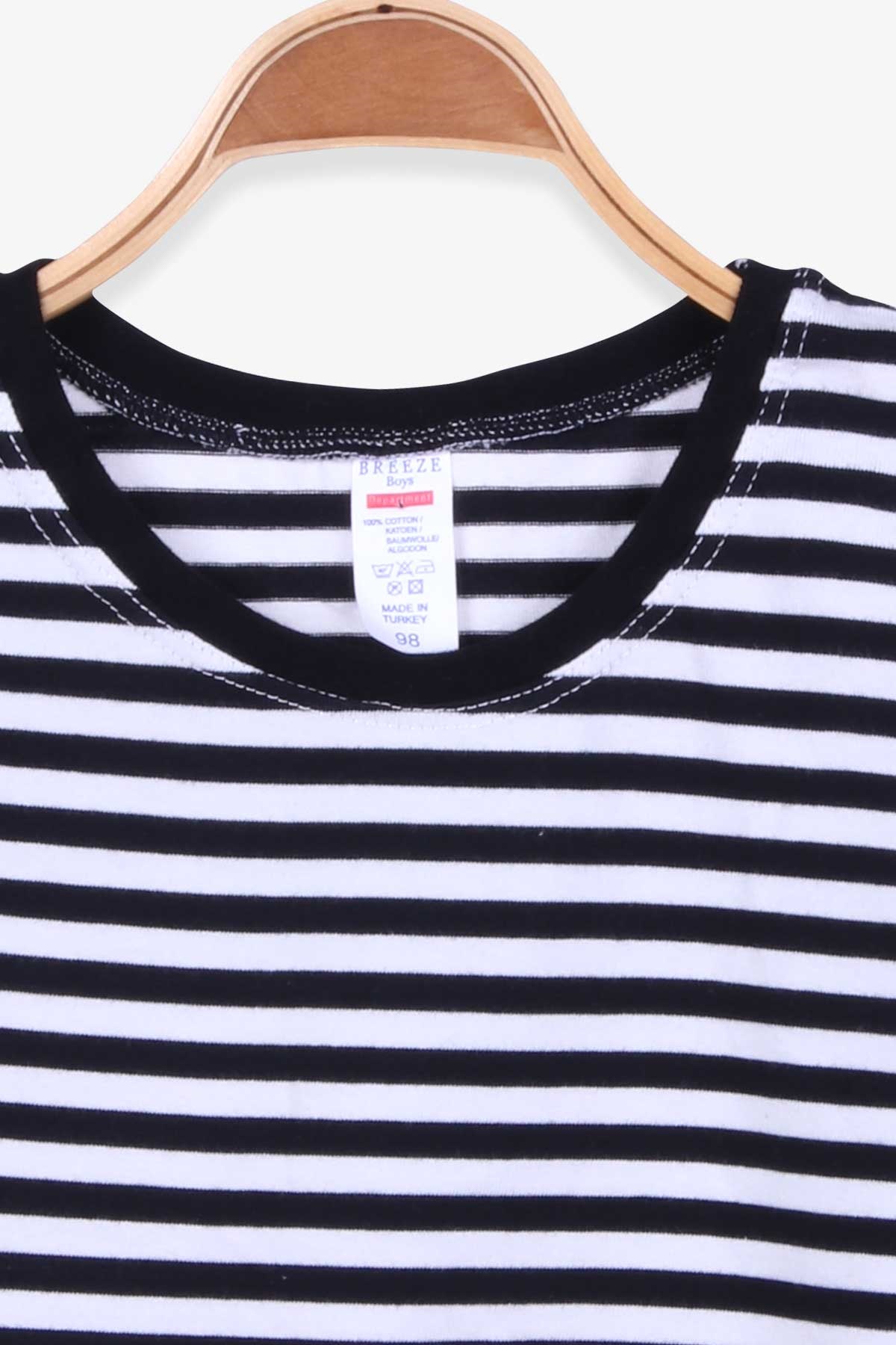 Breeze Erkek Bebek Tişört Çizgili Siyah (9 Ay-3 Yaş)
